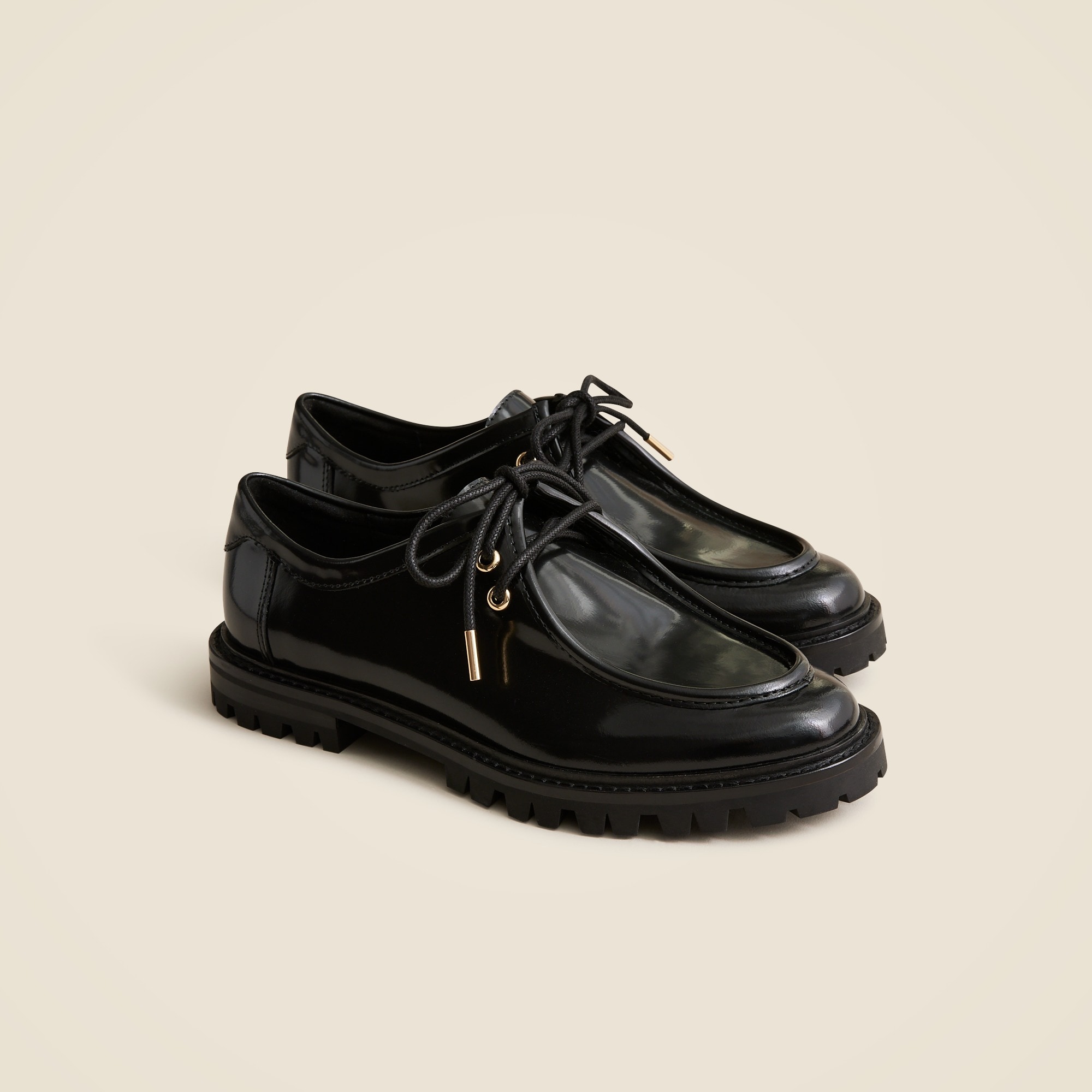 lace-up oxford shoes in spazzolato leather for women