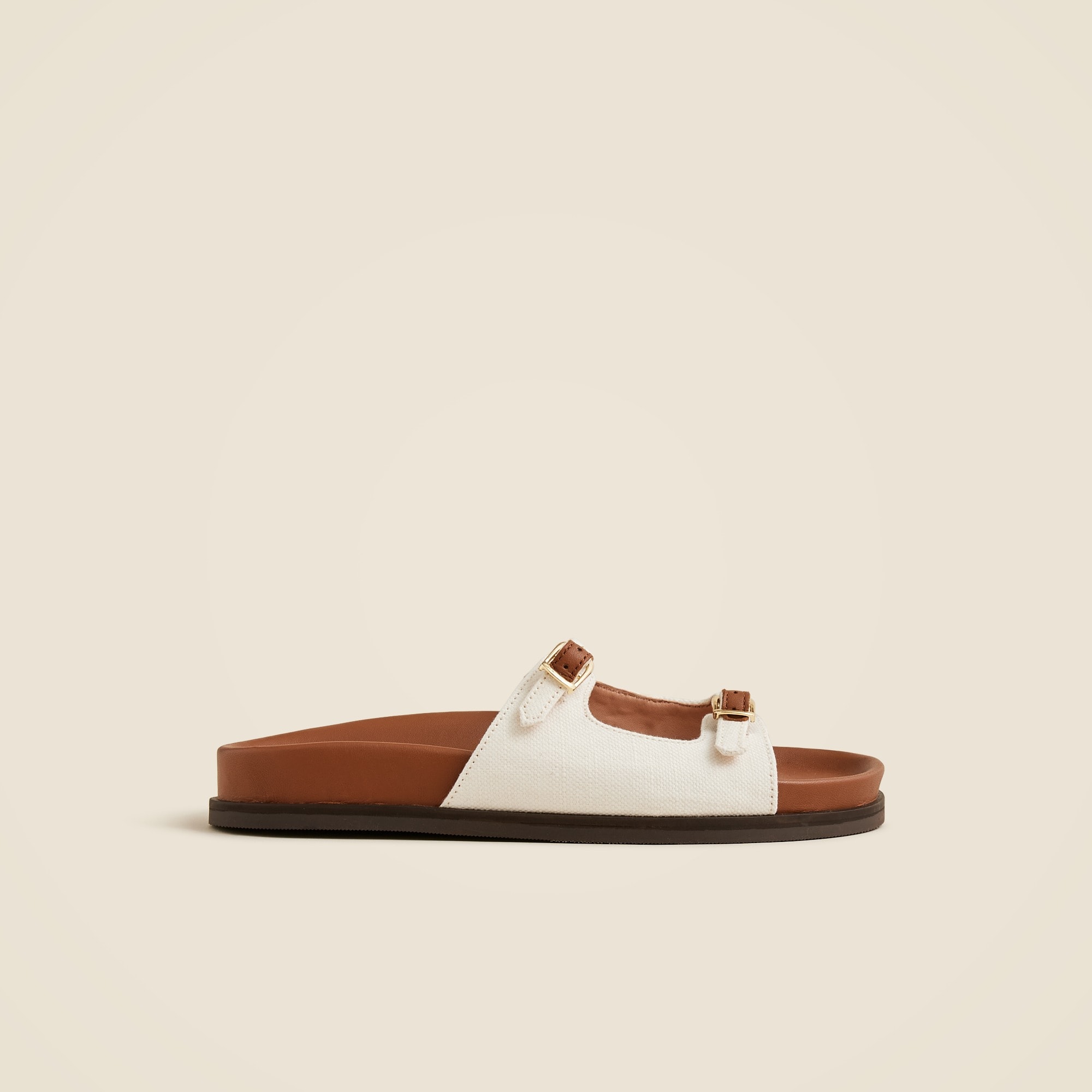 New Colbie buckle sandals in canvas and leather
