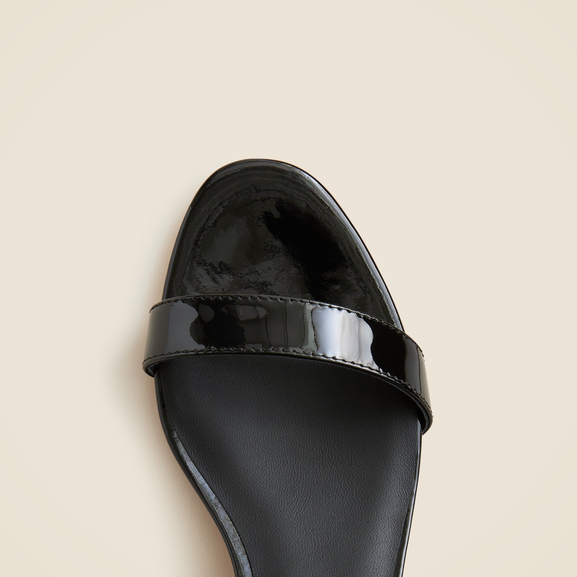 Ankle-strap kitten-heel sandals in patent leather
