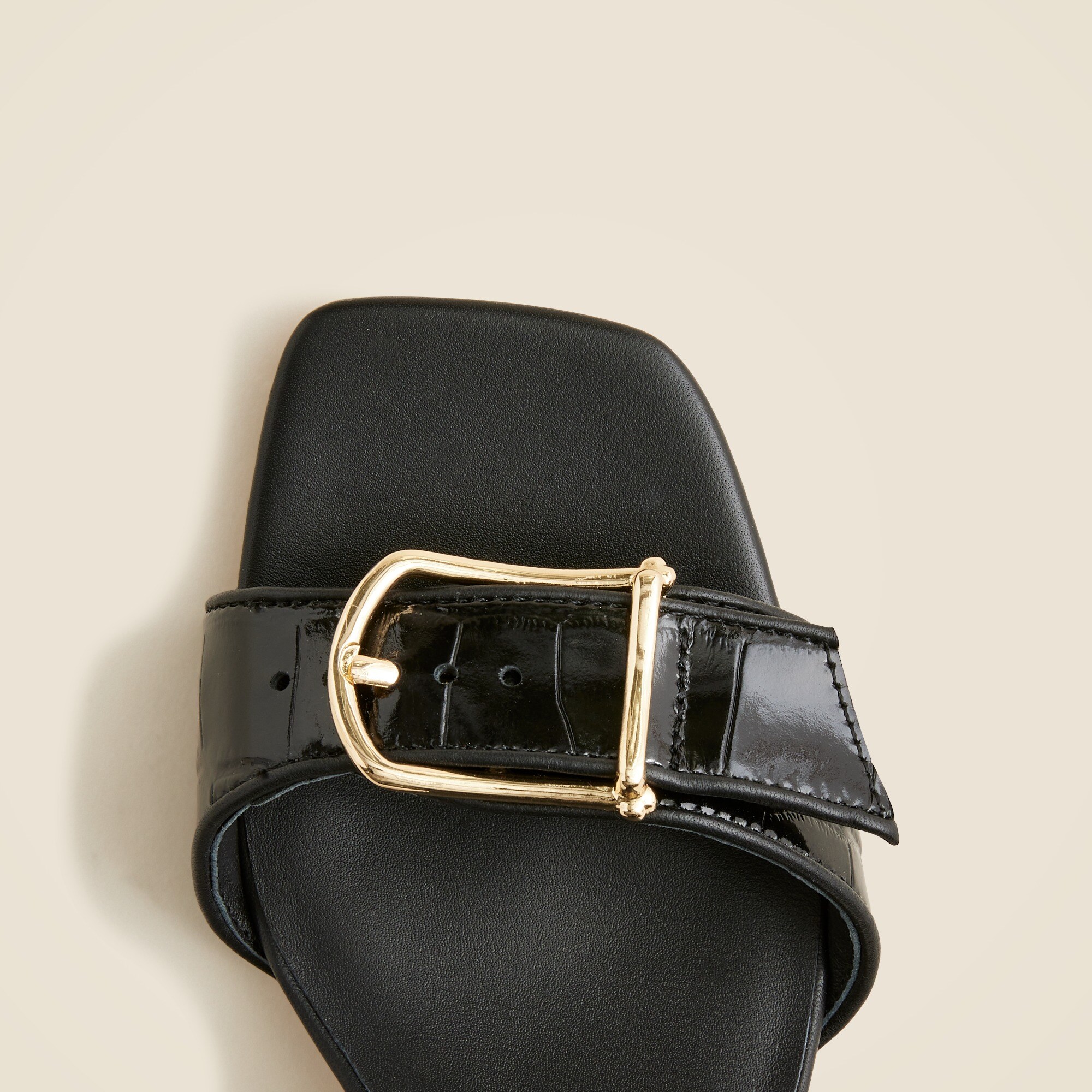 Krista kitten-heel sandals in Italian croc-embossed leather