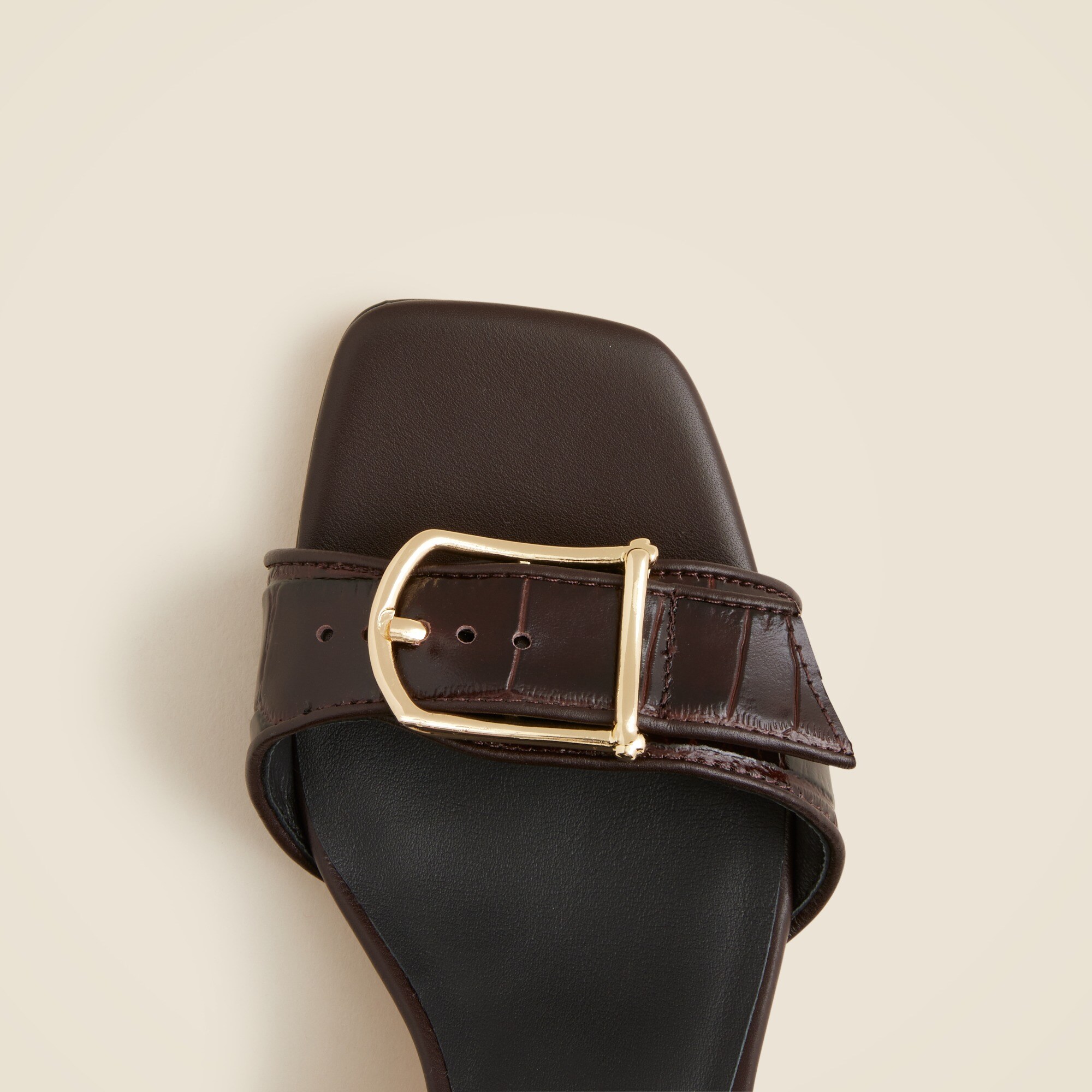 Krista kitten-heel sandals in Italian croc-embossed leather