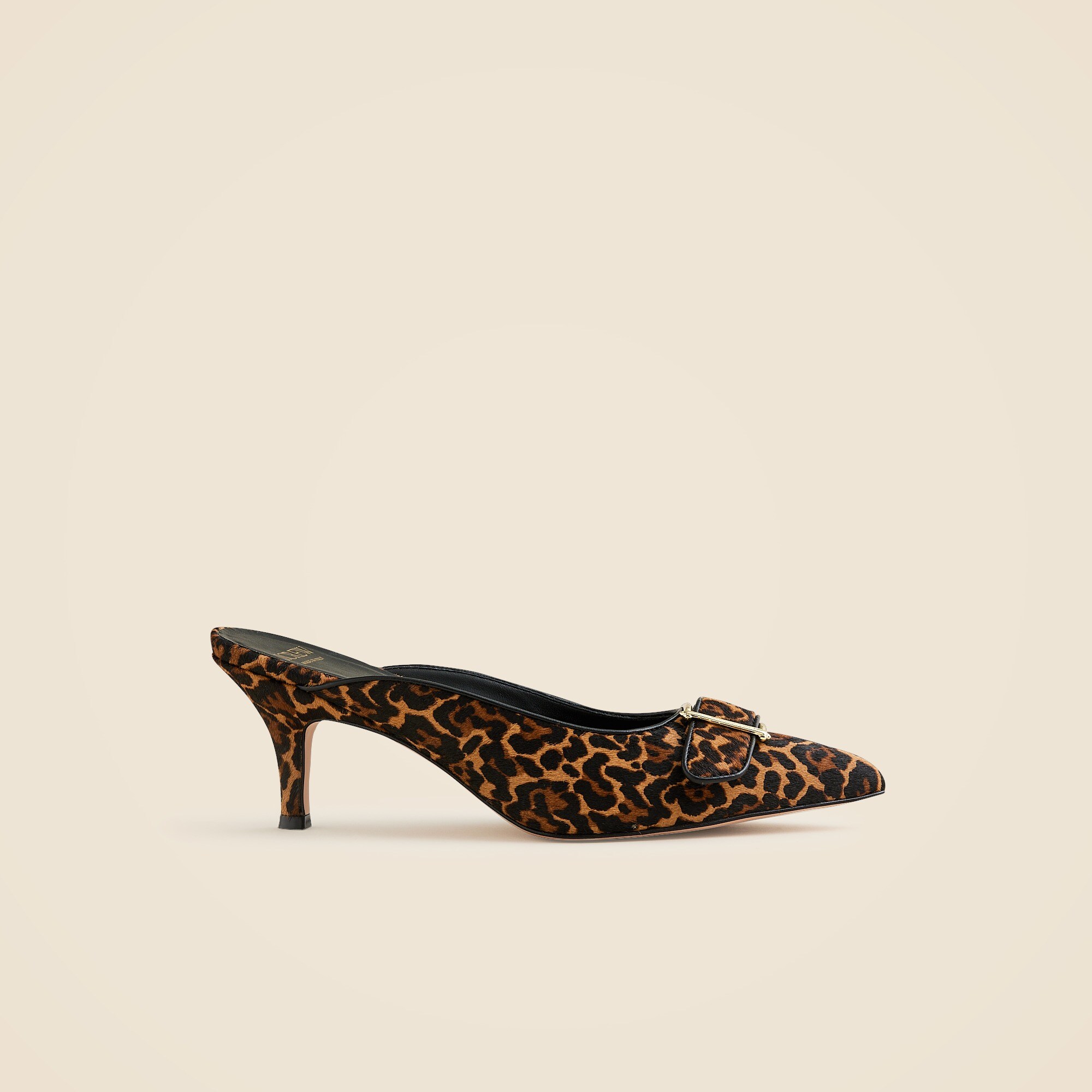 Made-in-Italy Colette buckle slip-on heels in leopard-print calf hair