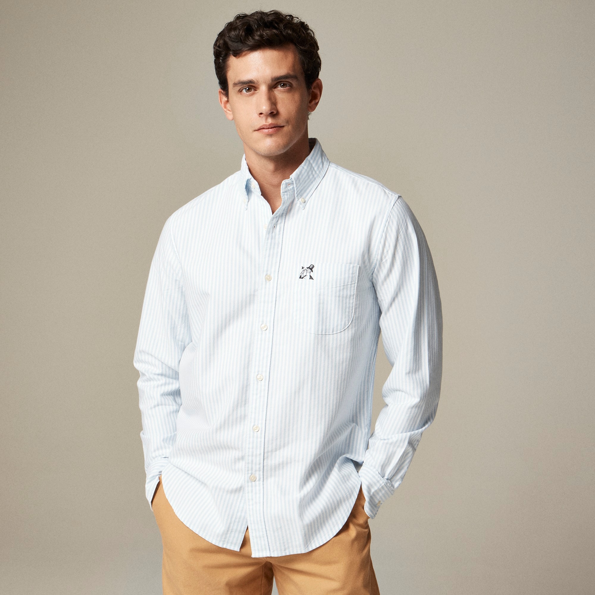 mens Limited-edition The New Yorker X J.Crew Broken-in organic cotton oxford shirt