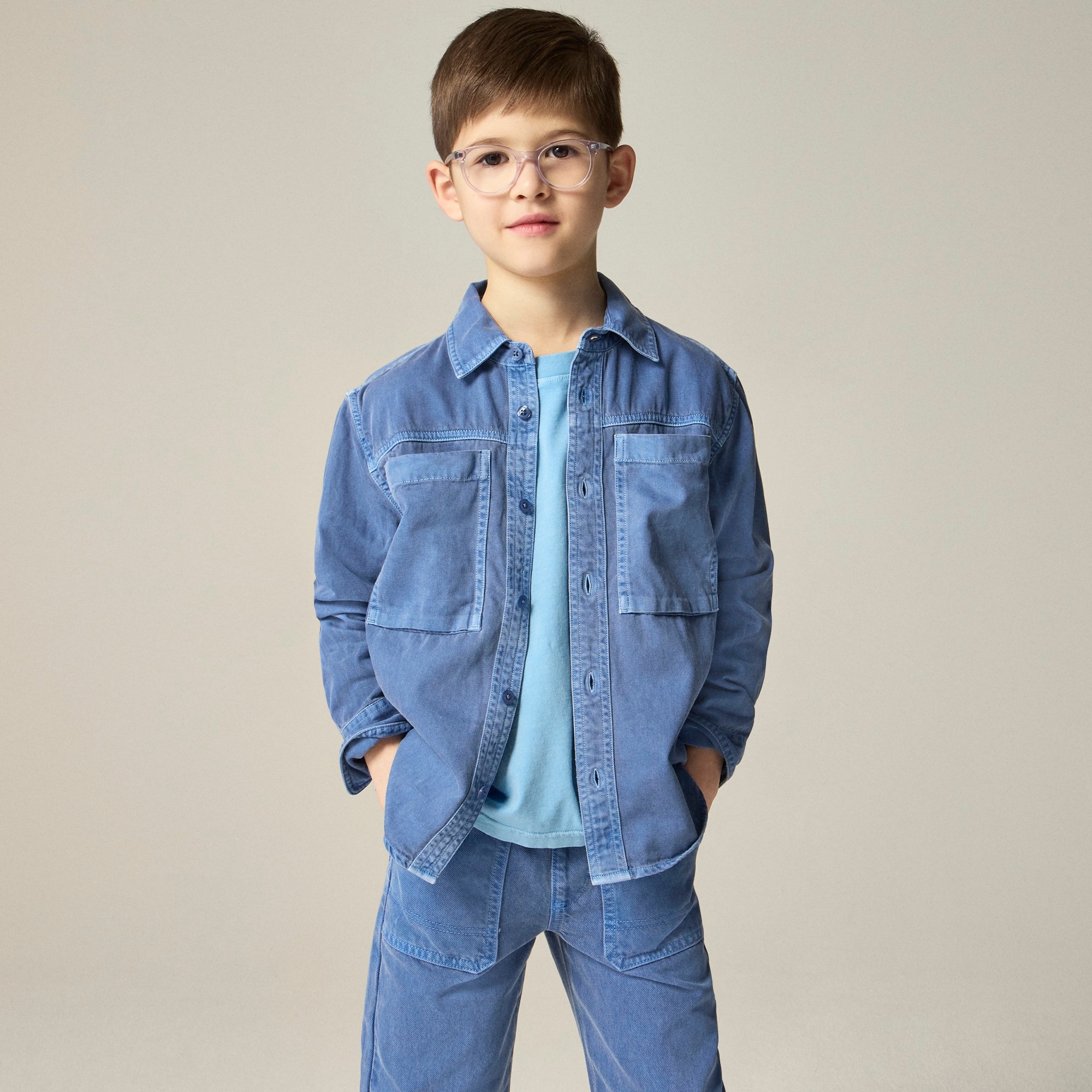 boys Kids' garment-dyed denim shirt