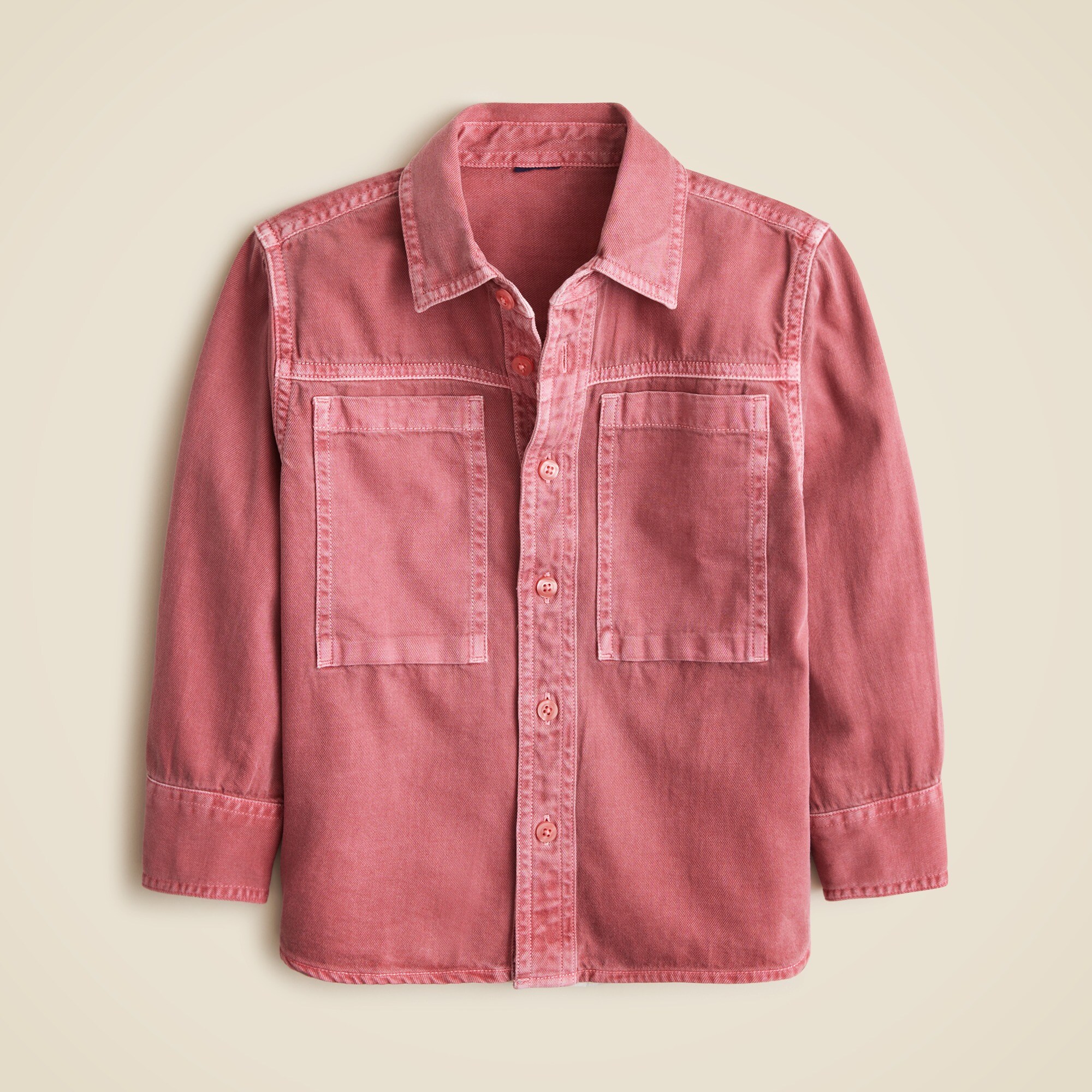 Kids' garment-dyed denim shirt