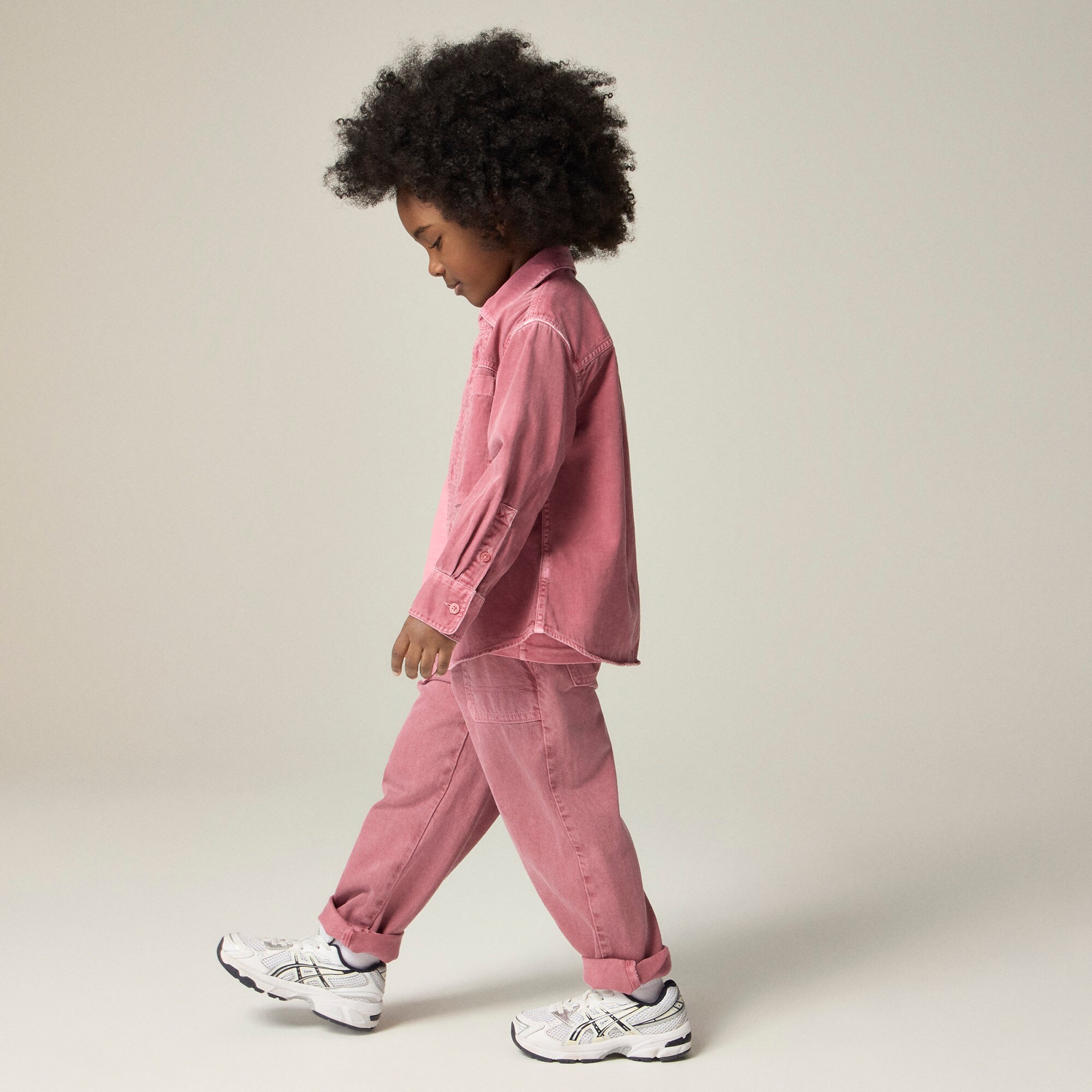 Kids' garment-dyed denim shirt