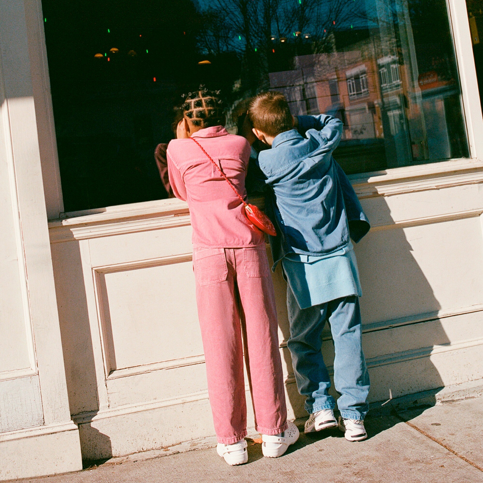 Kids' garment-dyed denim shirt