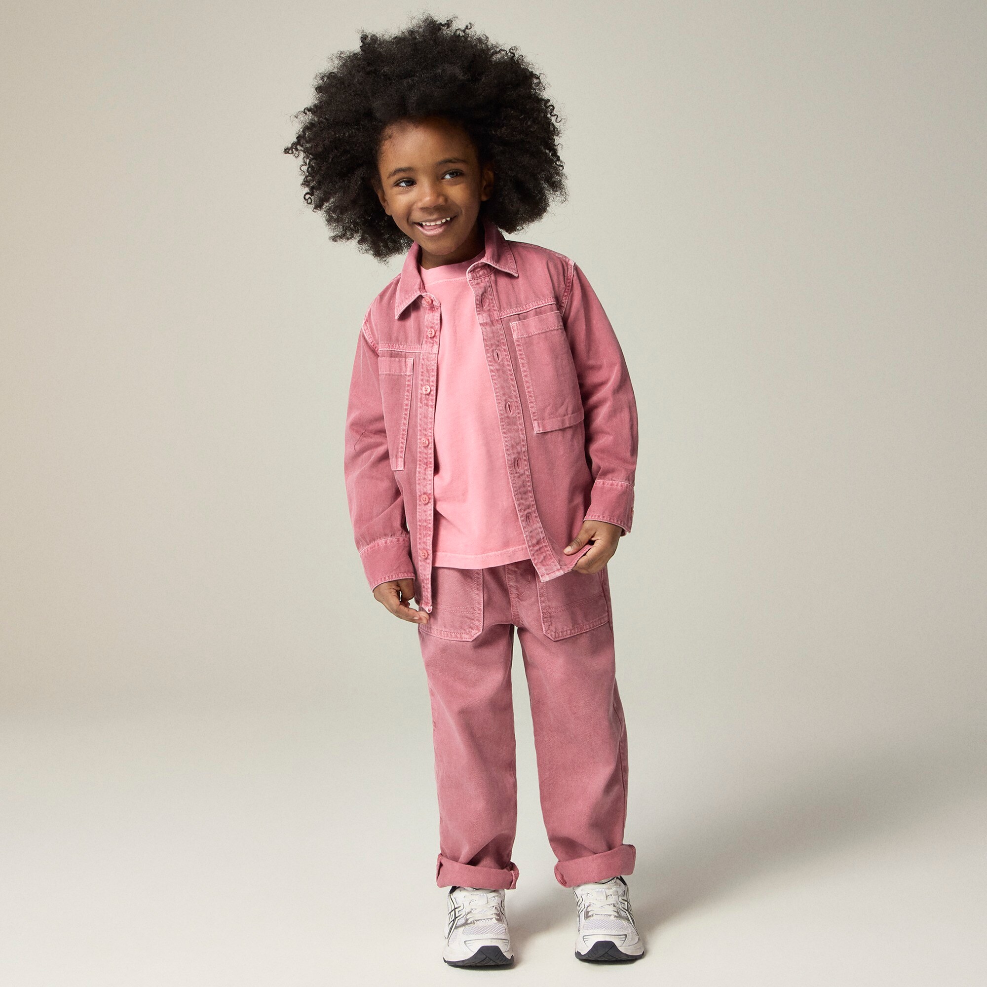 Kids' garment-dyed denim shirt