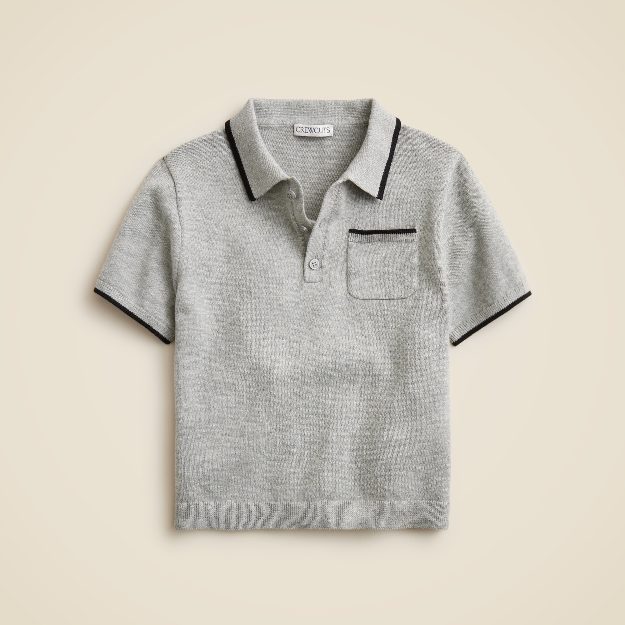 boys Kids' short-sleeve tipped sweater-polo in cotton