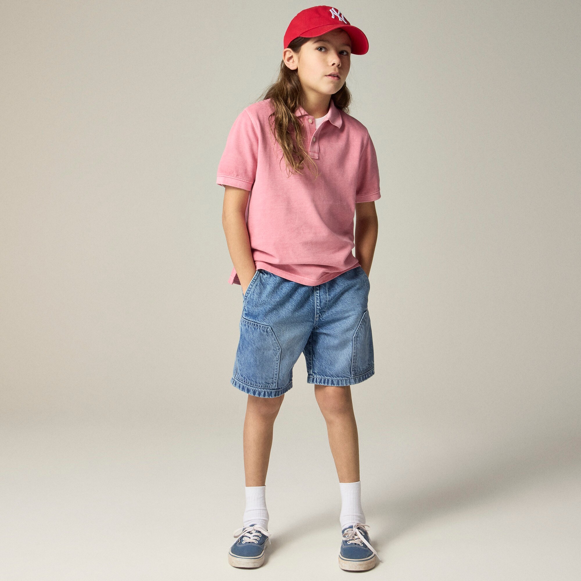  Kids' washed piqu&eacute; polo shirt