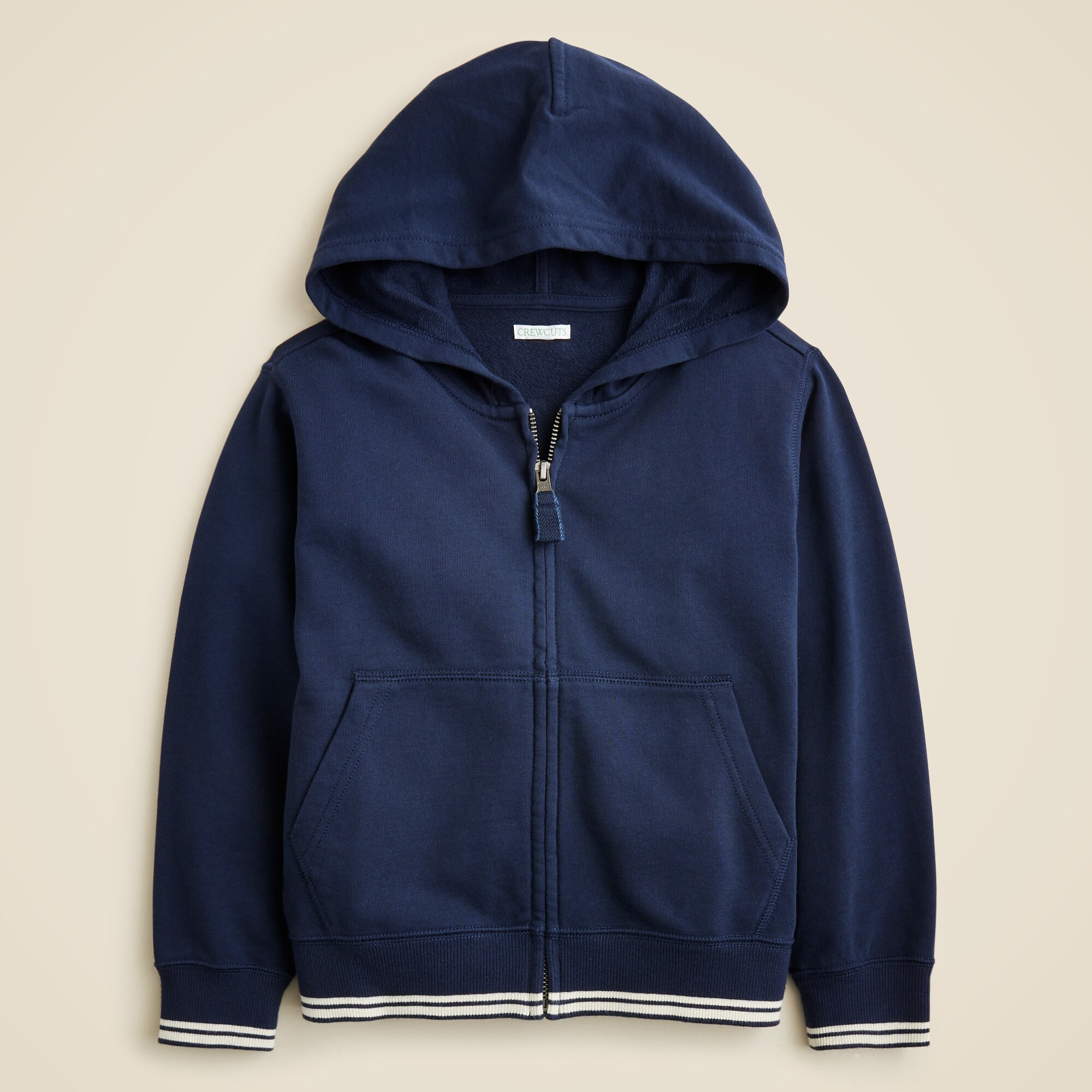 KID by Crewcuts garment-dyed zip-up hoodie with stripes