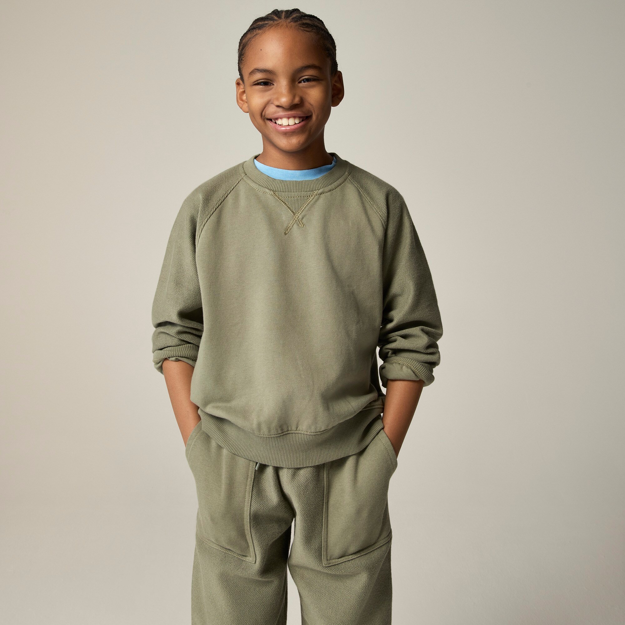 KID by Crewcuts contrast-sleeve crewneck sweatshirt
