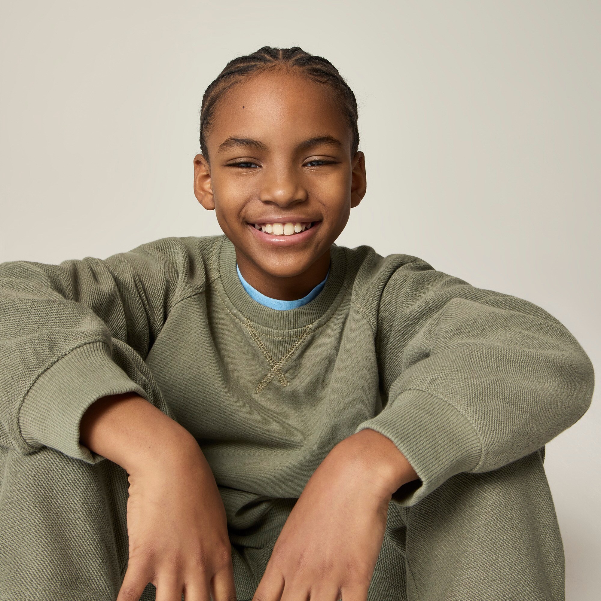 boys KID by Crewcuts contrast-sleeve crewneck sweatshirt
