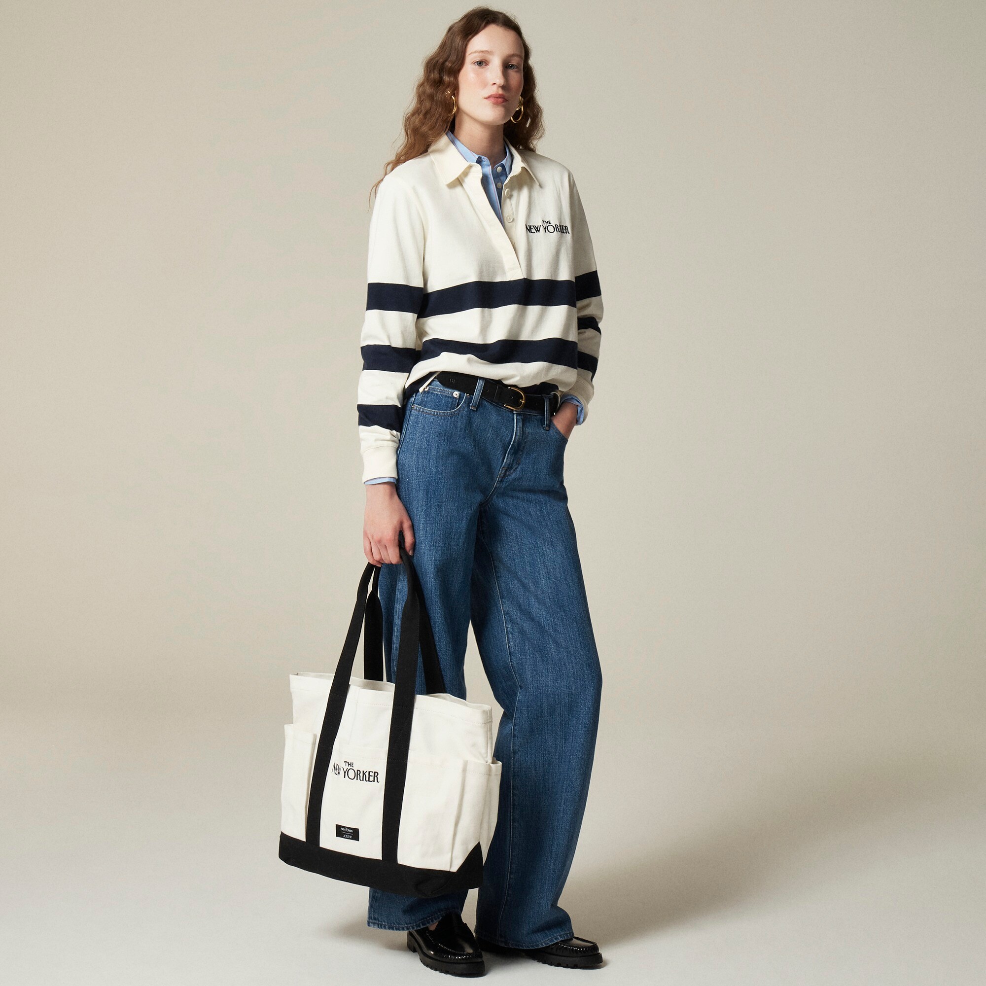 Limited-edition The New Yorker X J.Crew medium tote bag in canvas