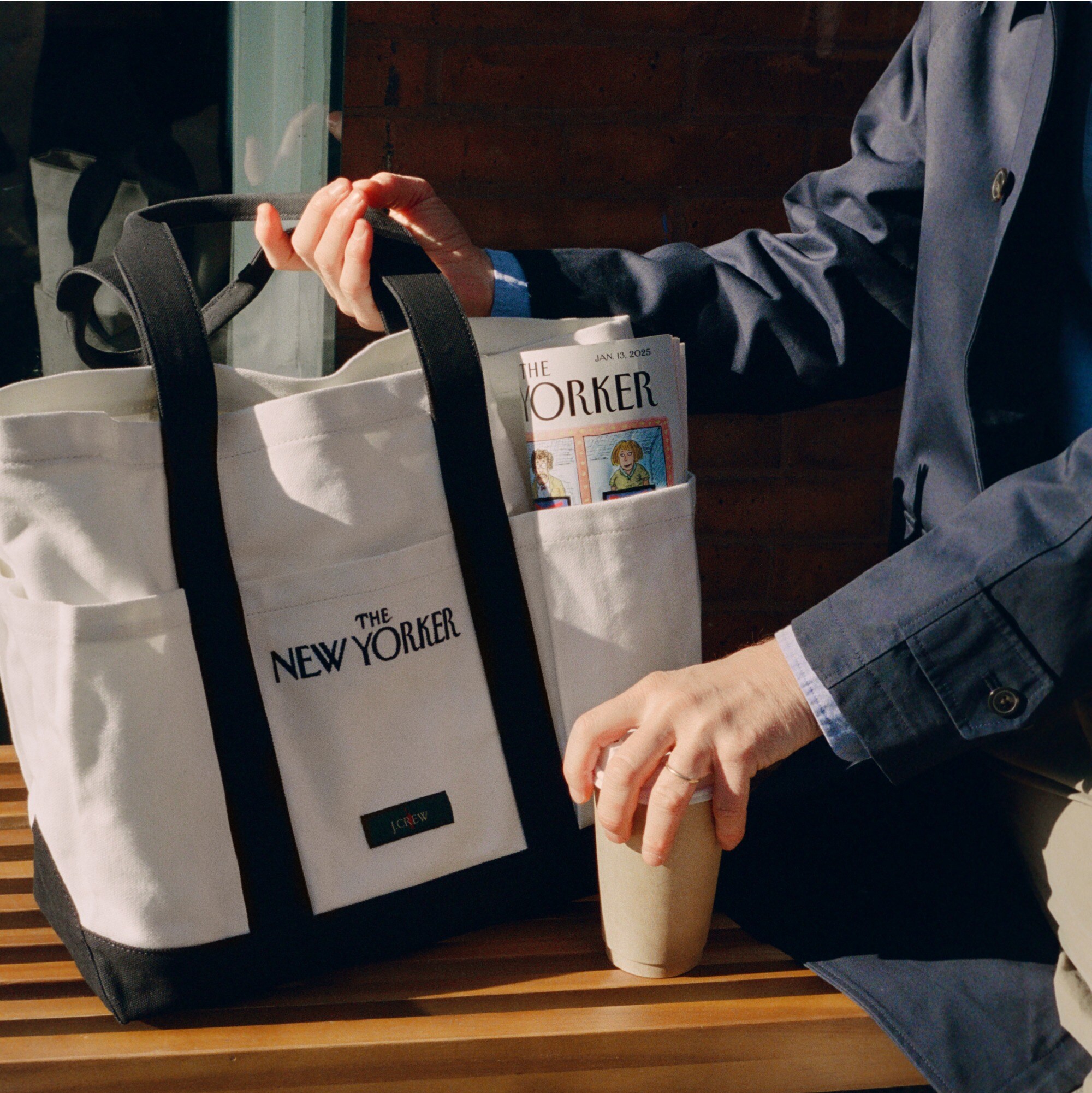 Limited-edition The New Yorker X J.Crew medium tote bag in canvas
