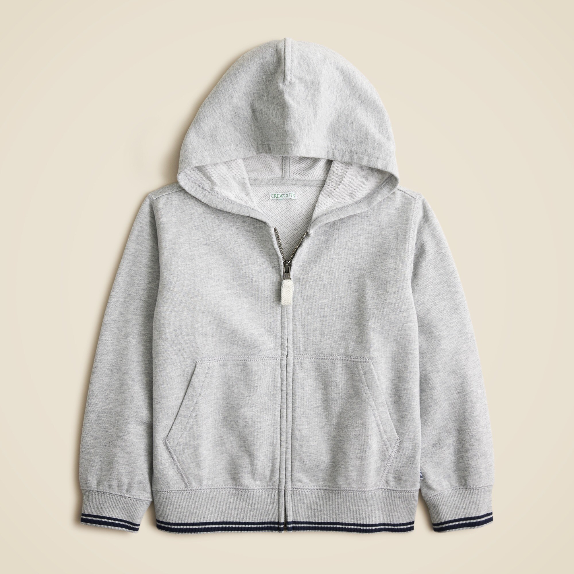KID By Crewcuts Heathered Zip-up Hoodie With Stripes For Boys | J.Crew