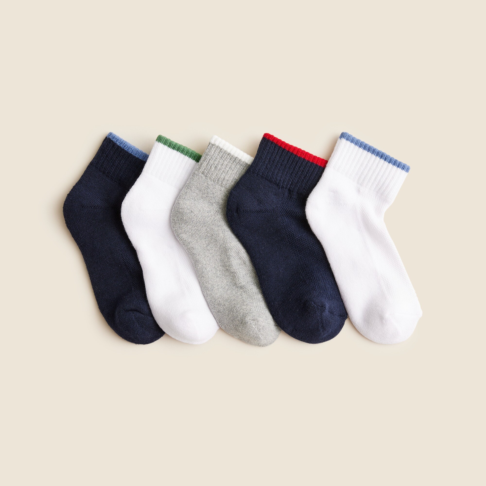 boys Boys' athletic ankle socks five-pack