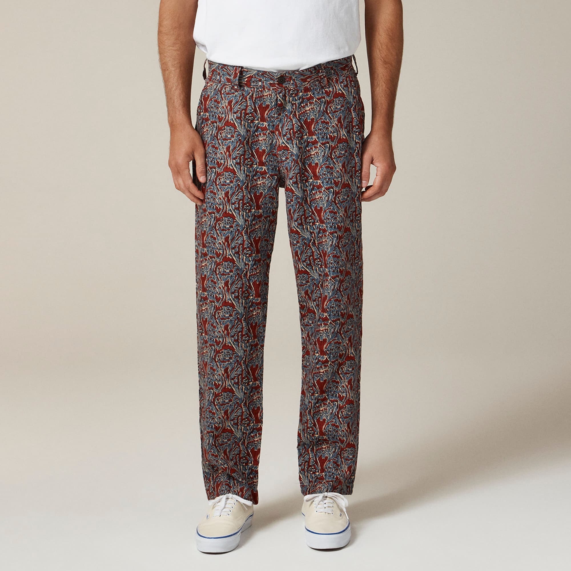 mens Classic-fit linen trouser in print