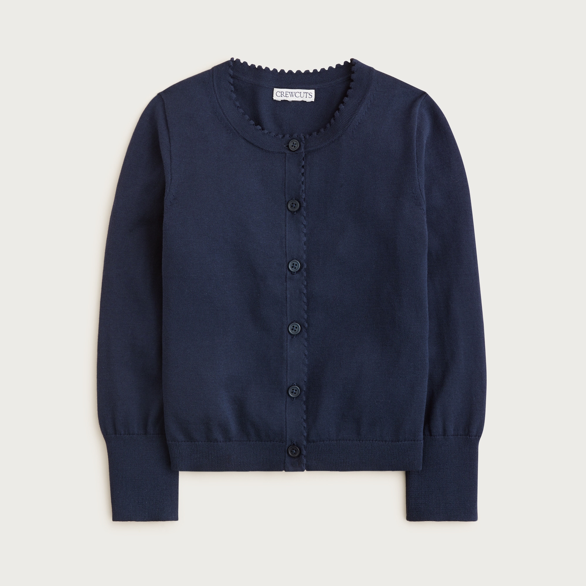 girls Girls' scalloped lightweight cotton cardigan