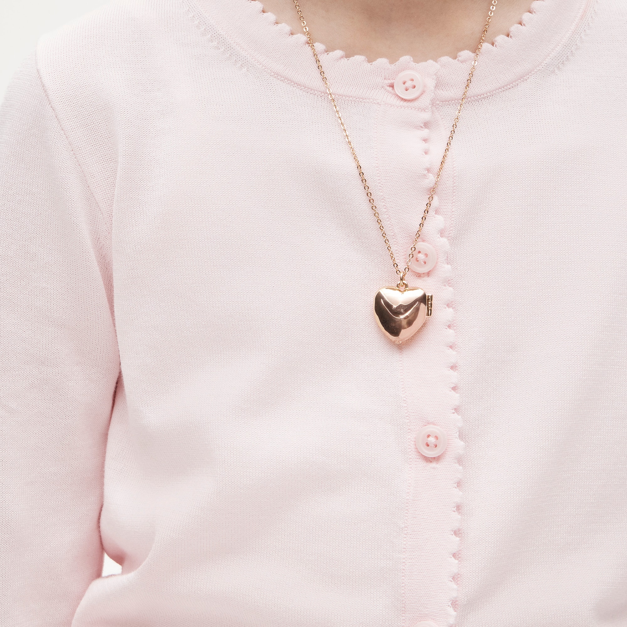 Girls' scalloped lightweight cotton cardigan