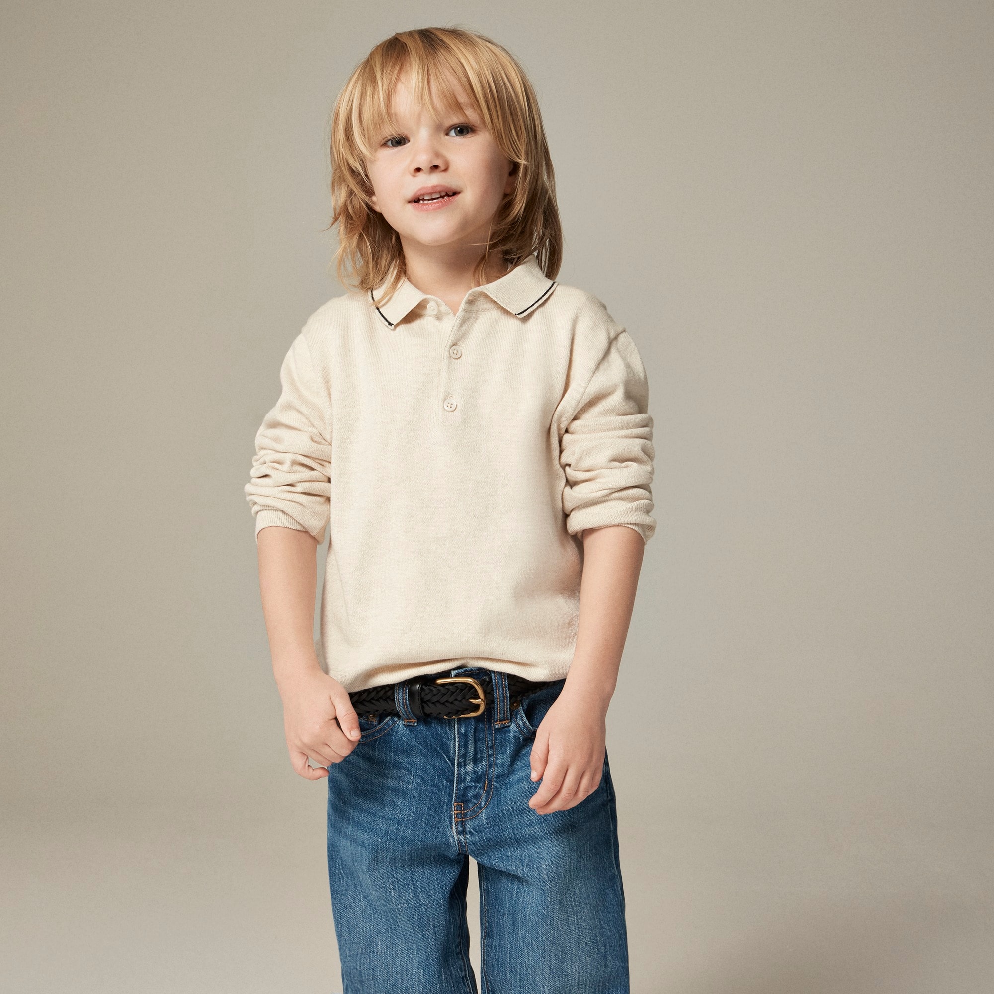 boys Kids' tipped cotton sweater-polo