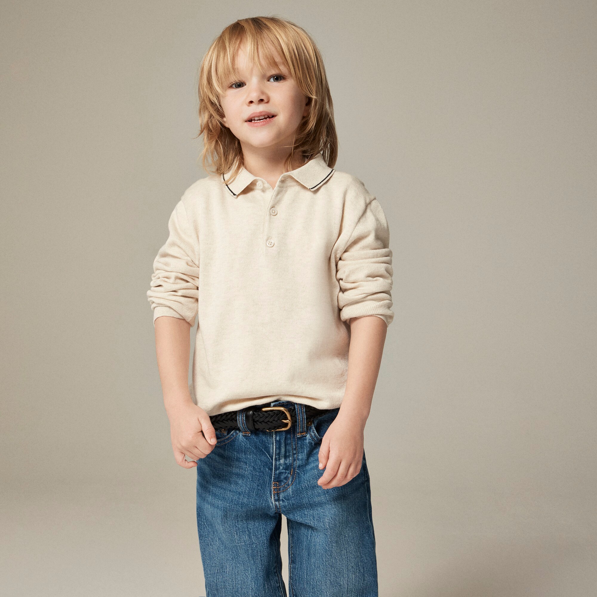 boys Kids' tipped cotton sweater-polo
