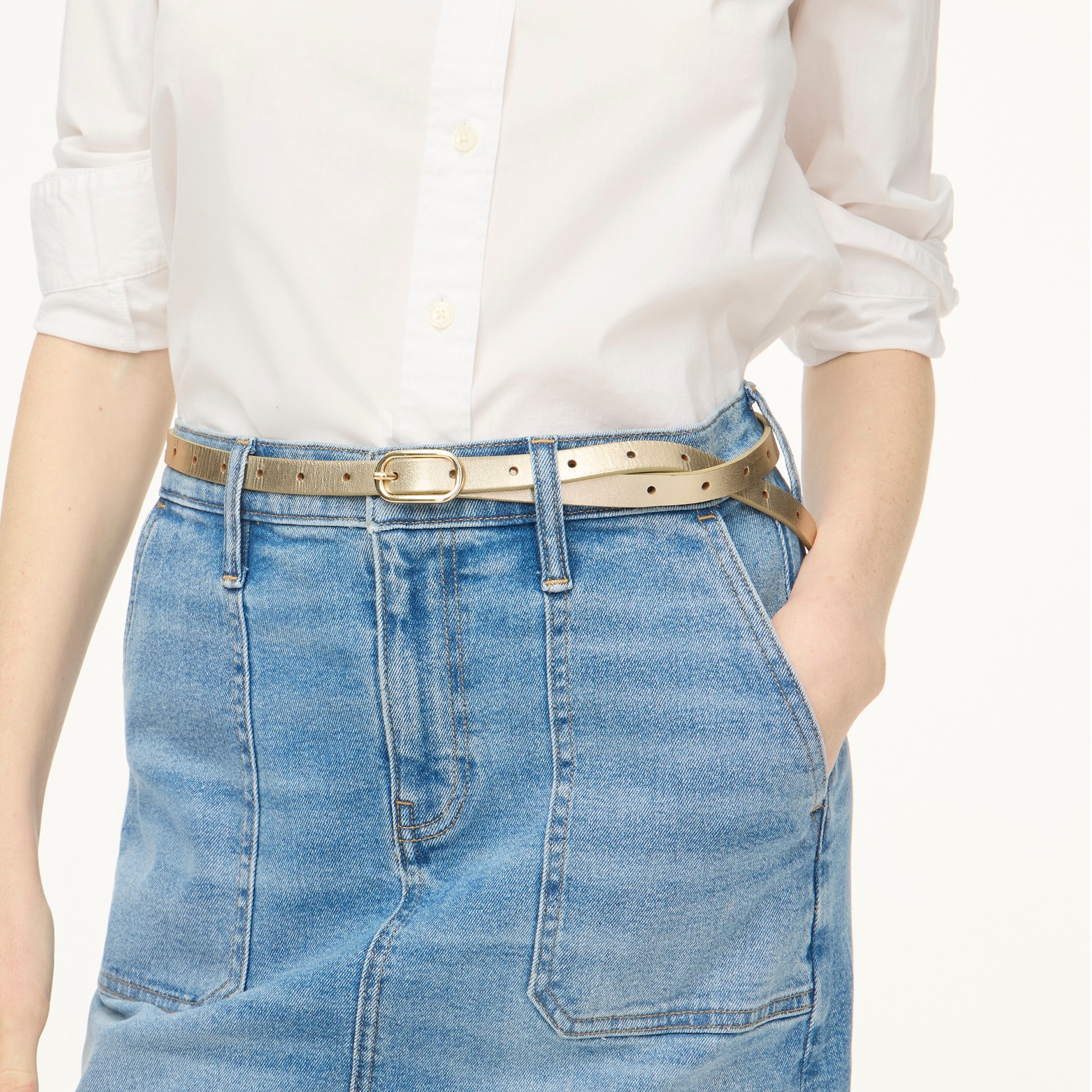 Utility denim mini skirt