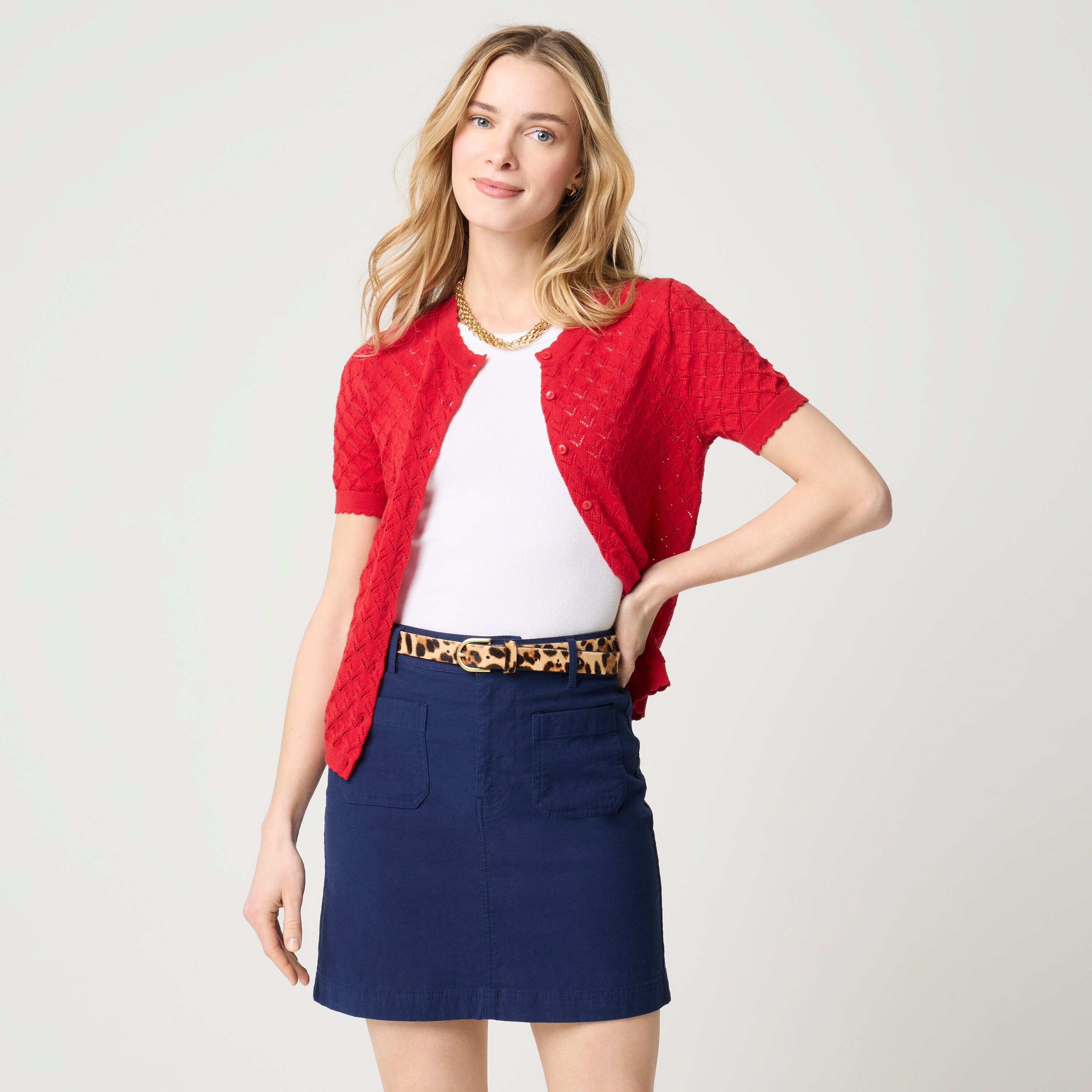 Lizzie patch-pocket mini skirt