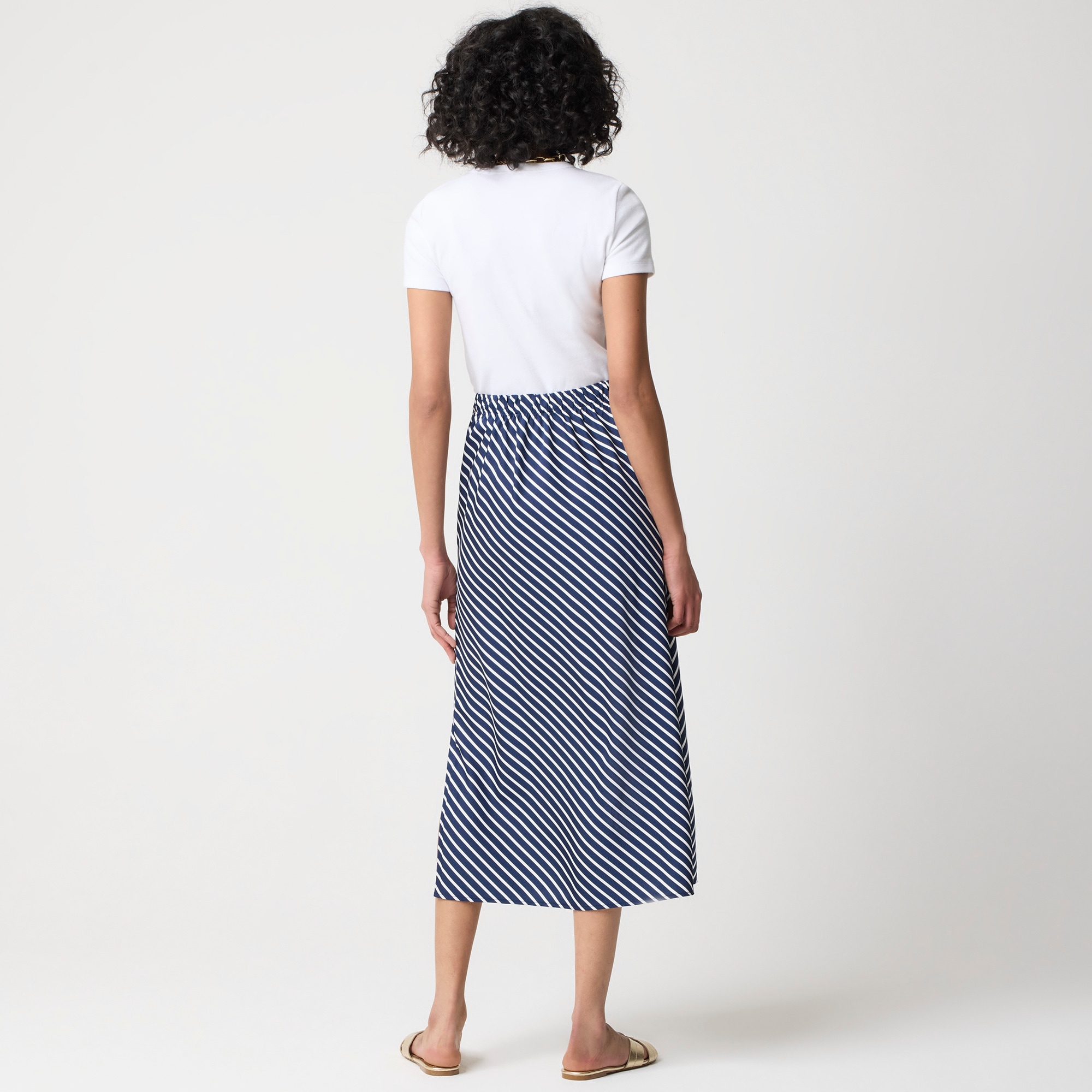 Striped maxi slip skirt