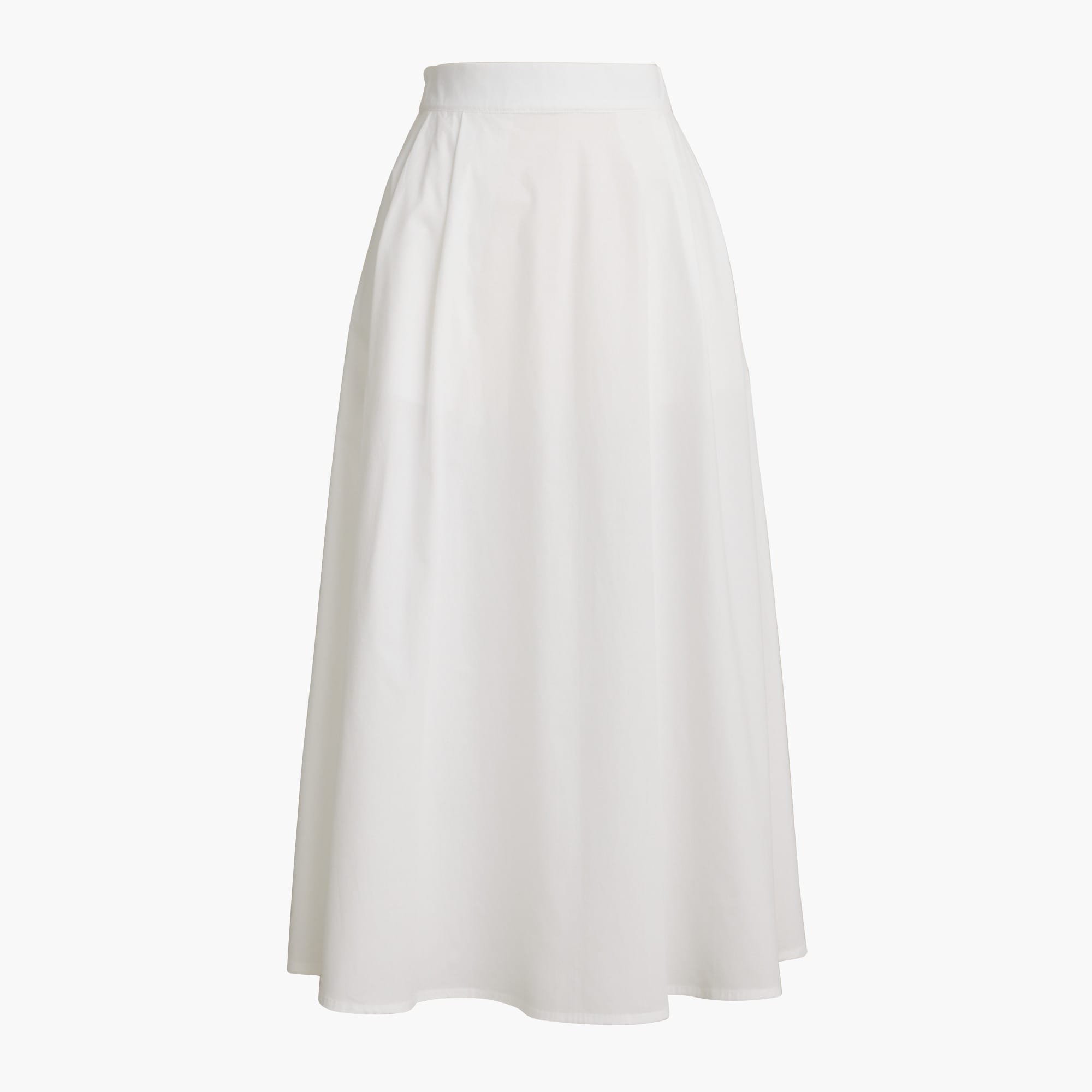 Poplin pleated midi skirt