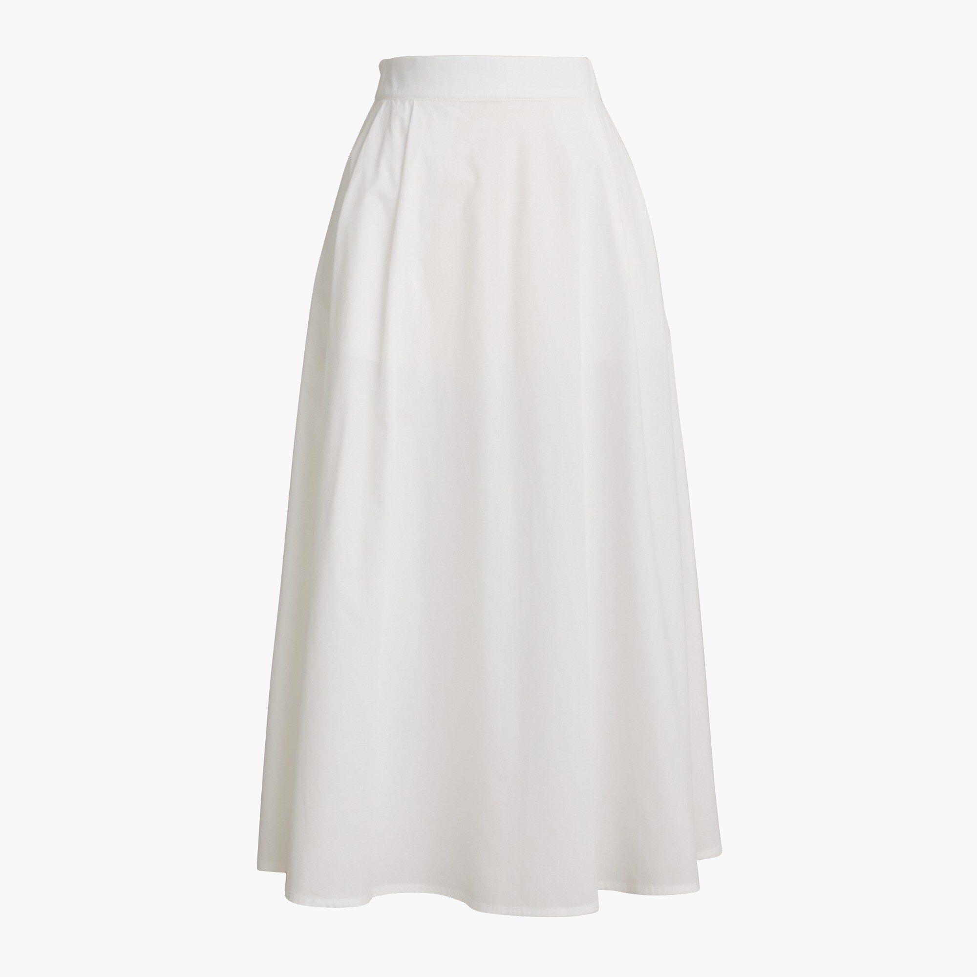 Poplin pleated midi skirt