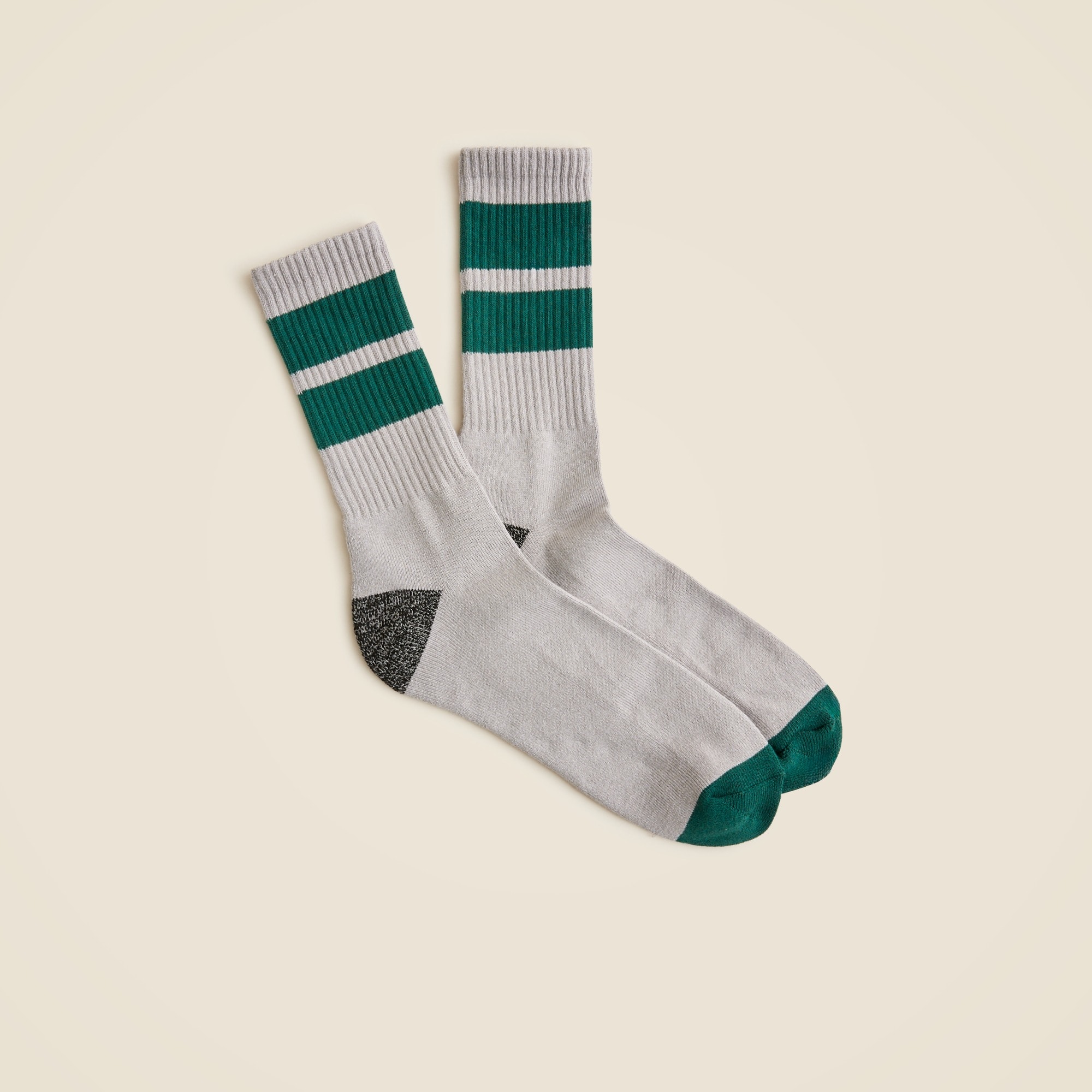 mens Athletic crew socks in gym stripe with COOLMAX&reg; technology