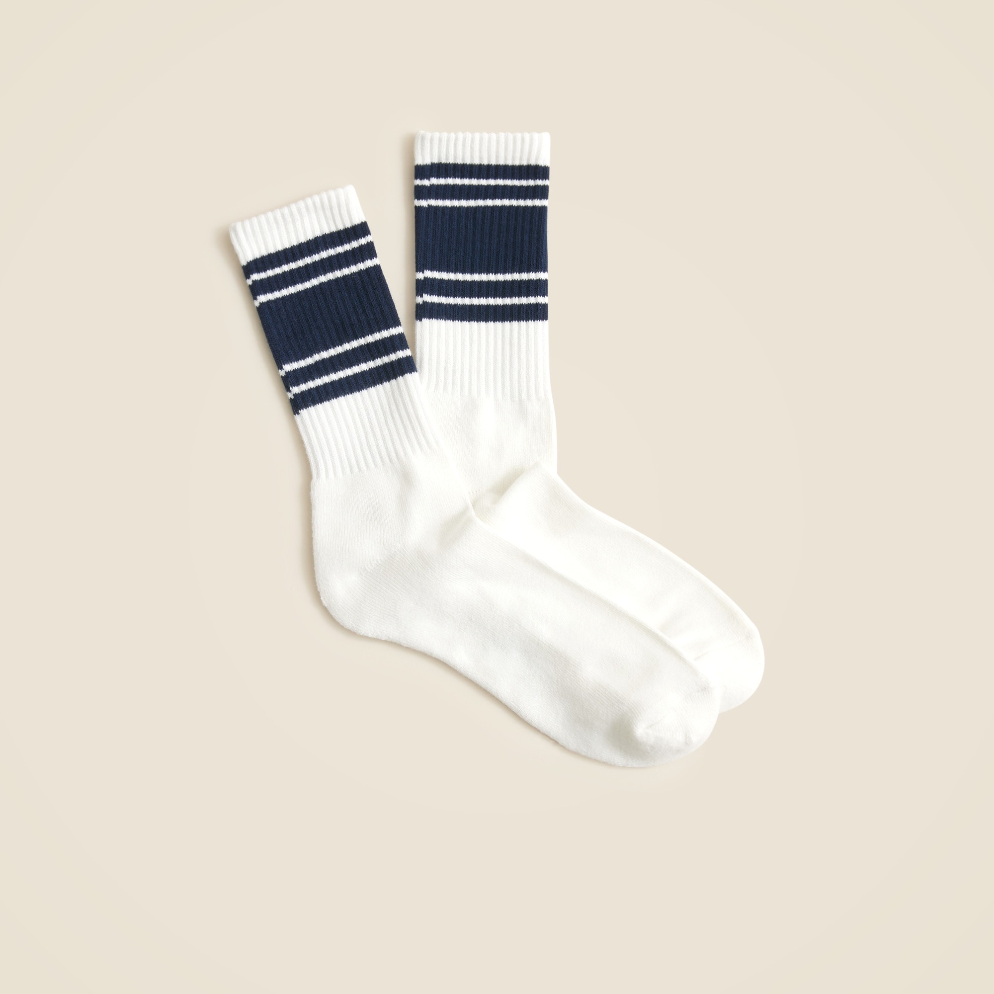 mens Athletic crew socks in gym stripe with COOLMAX&reg; technology