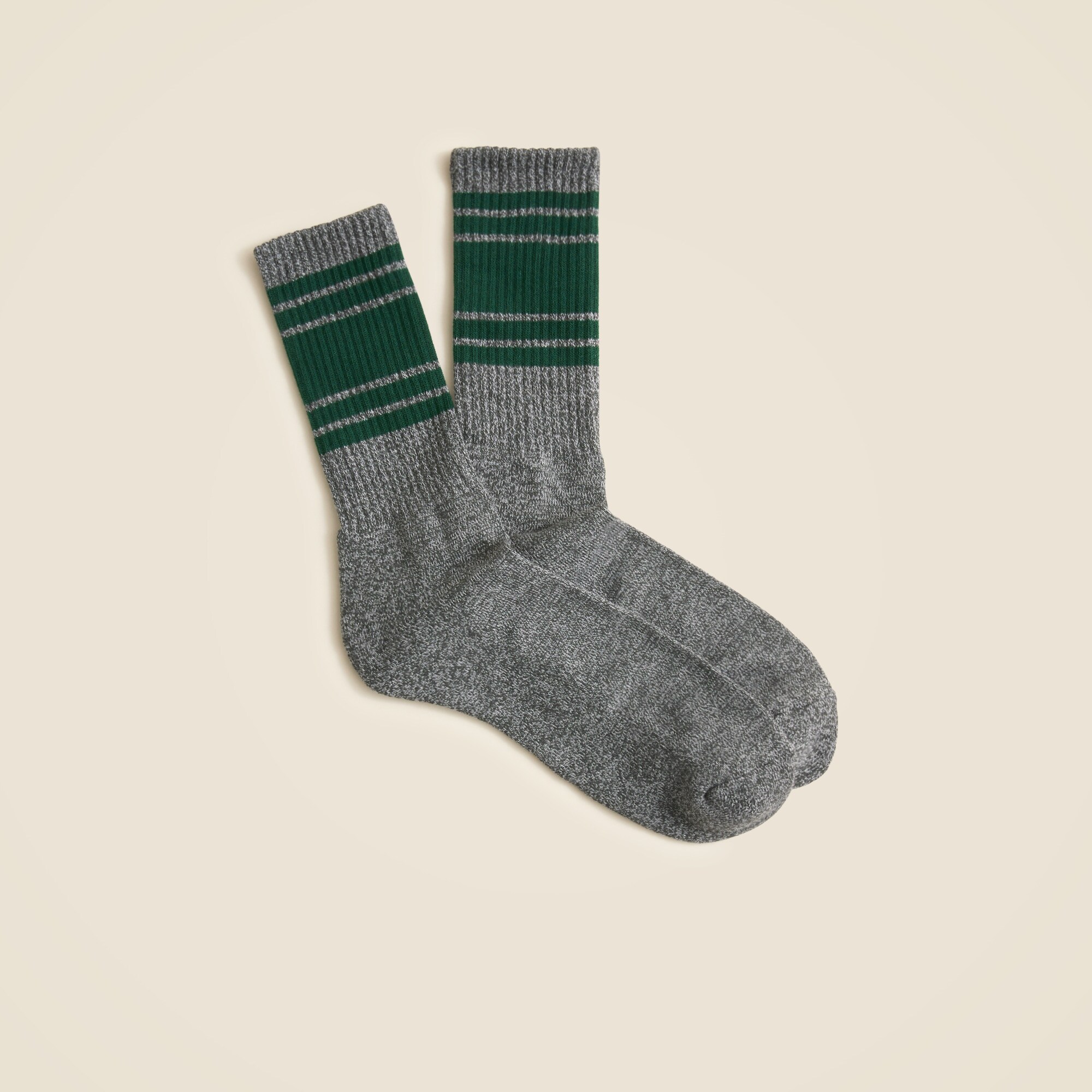  Athletic crew socks in gym stripe with COOLMAX&reg; technology