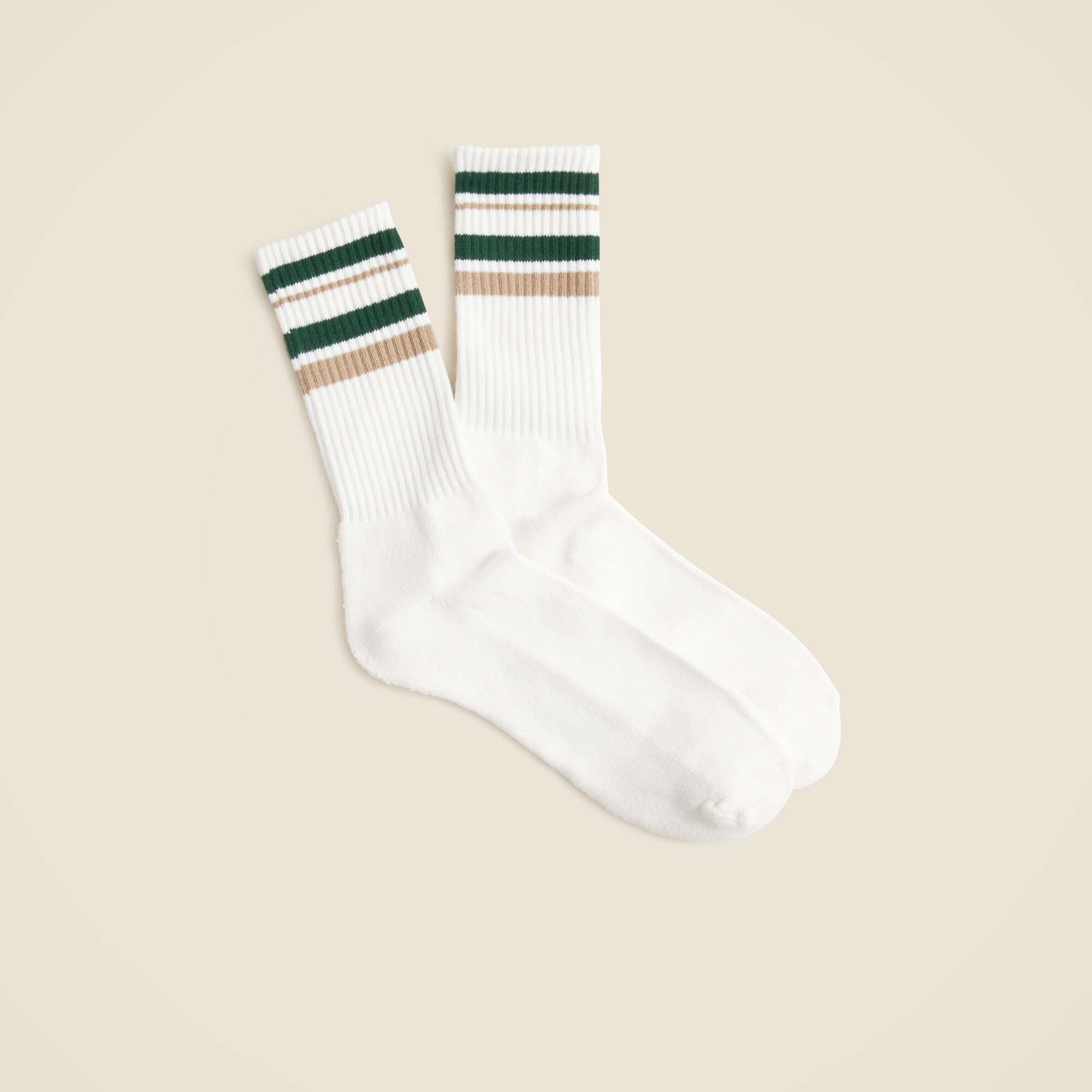  Athletic crew socks in gym stripe with COOLMAX&reg; technology
