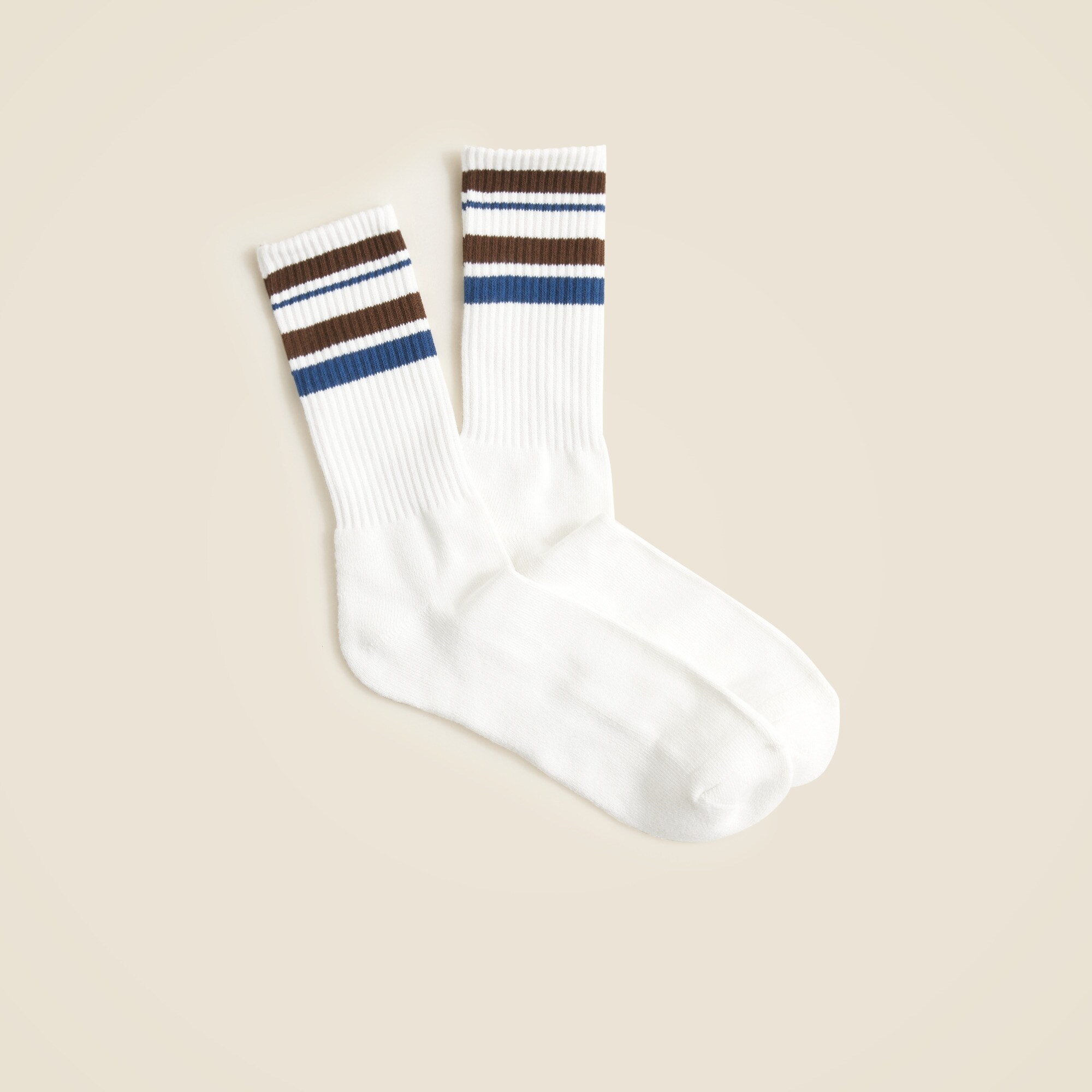  Athletic crew socks in gym stripe with COOLMAX&reg; technology