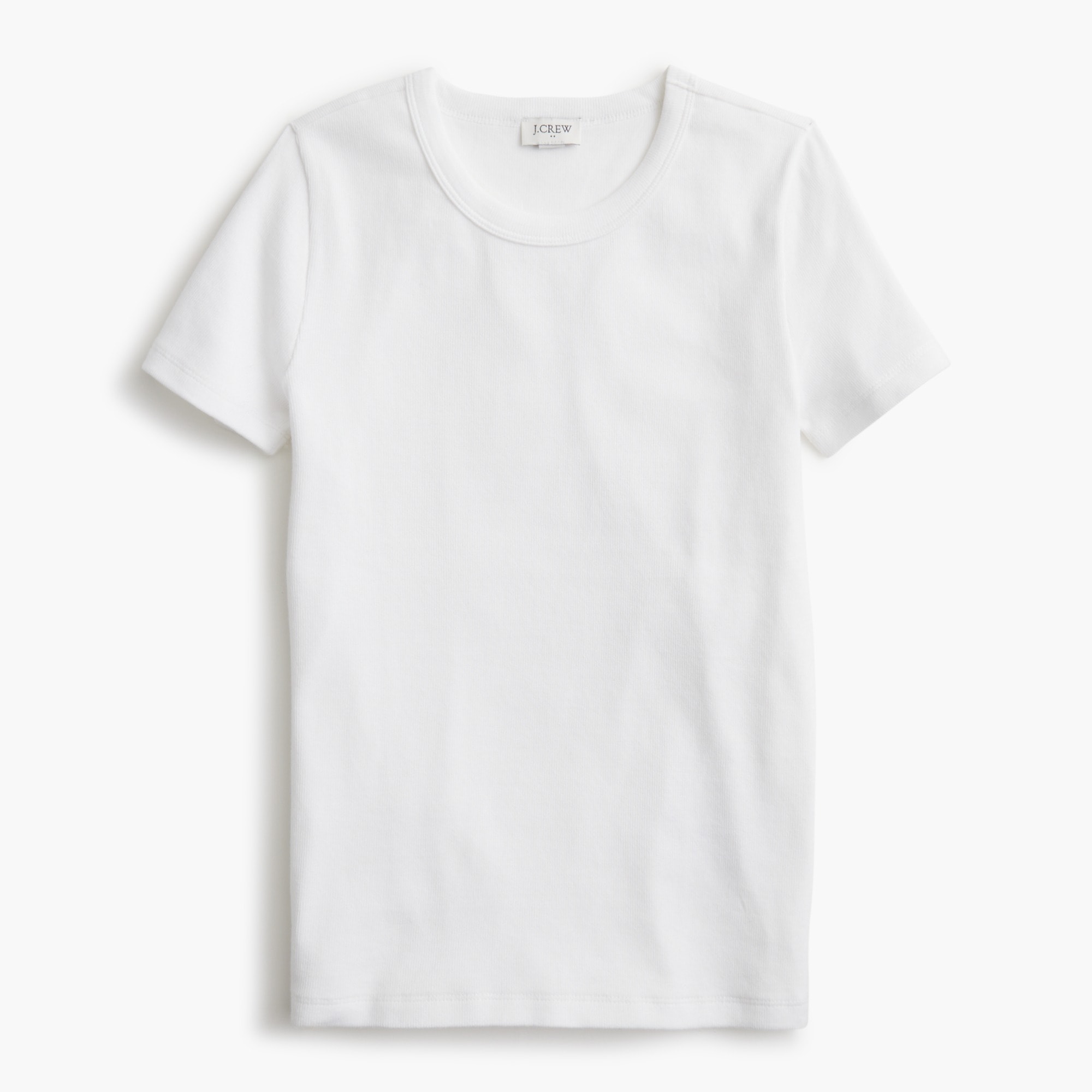 short-sleeve ribbed crewneck tee for women