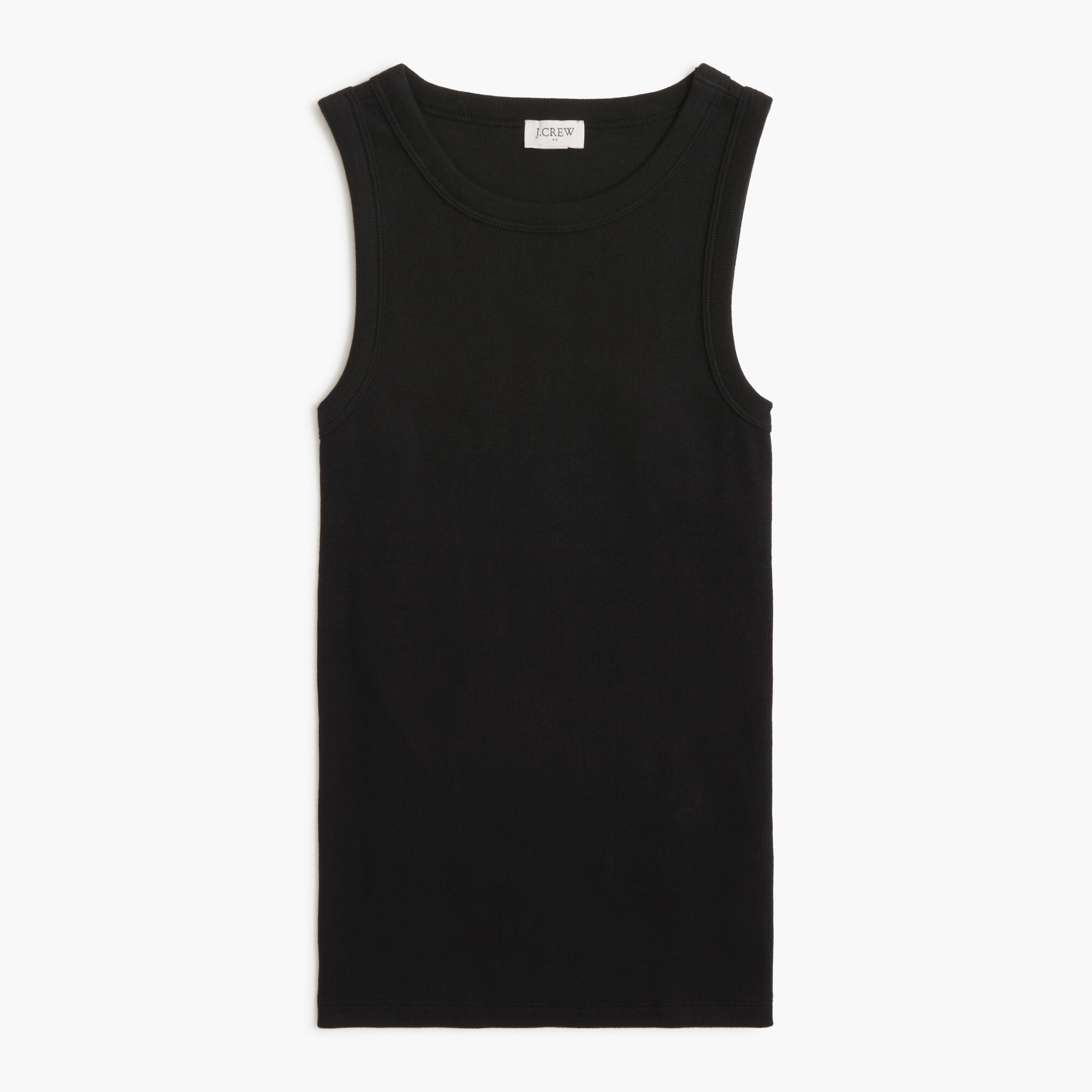 Ribbed high-neck tank top