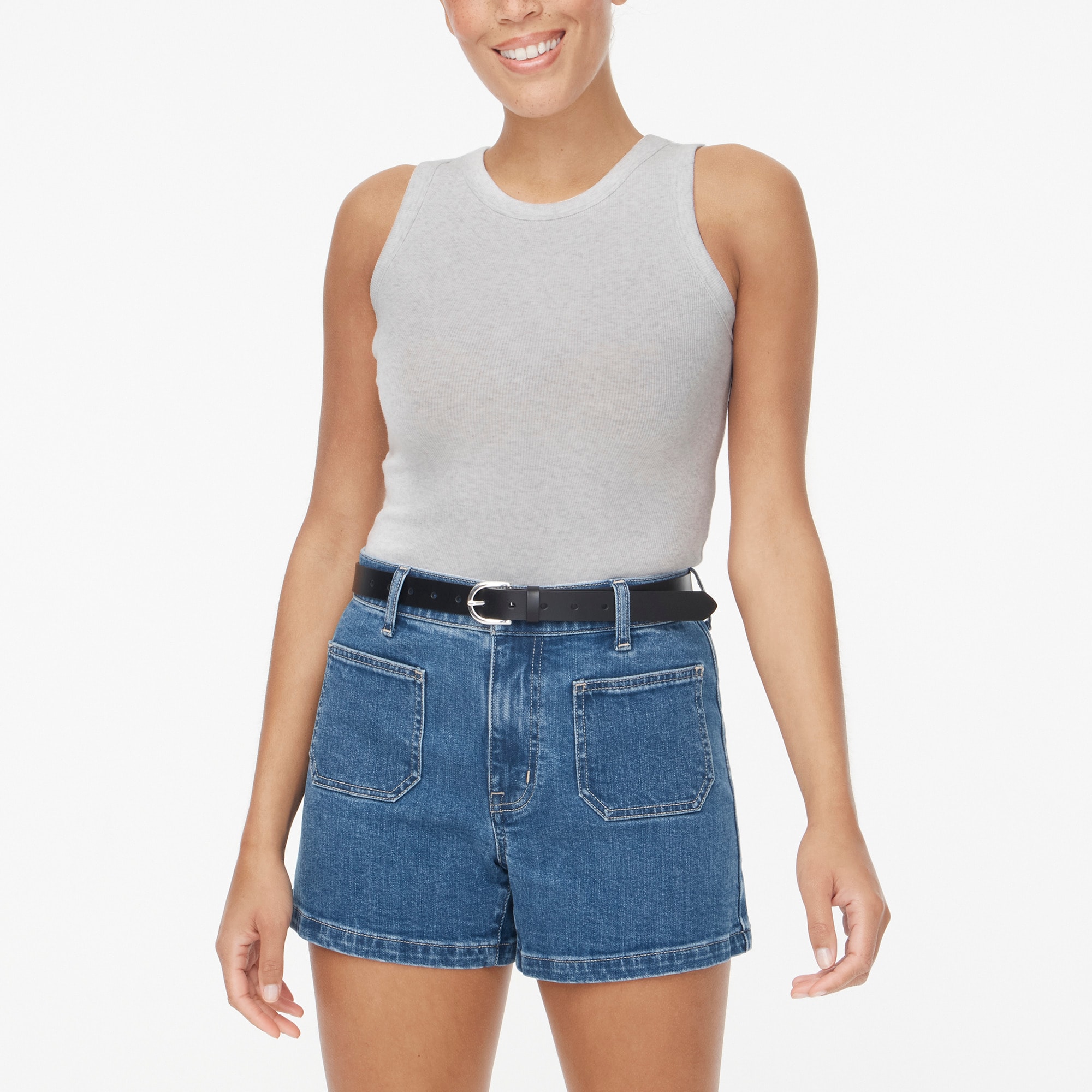 womens Ribbed high-neck tank top