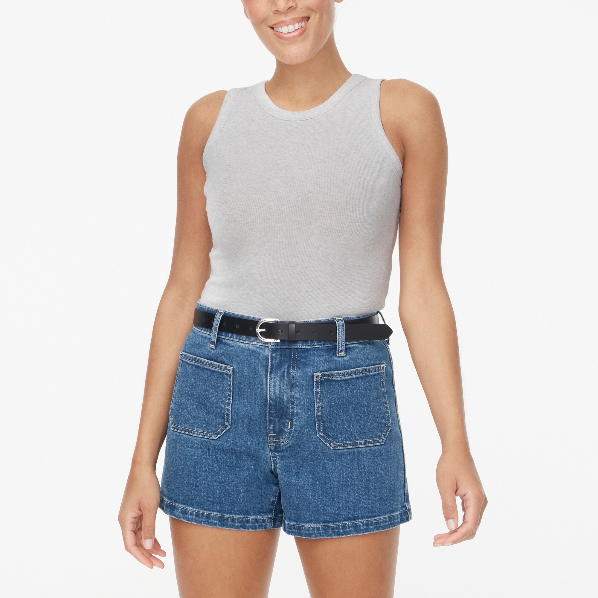 factory: ribbed high-neck tank top for women