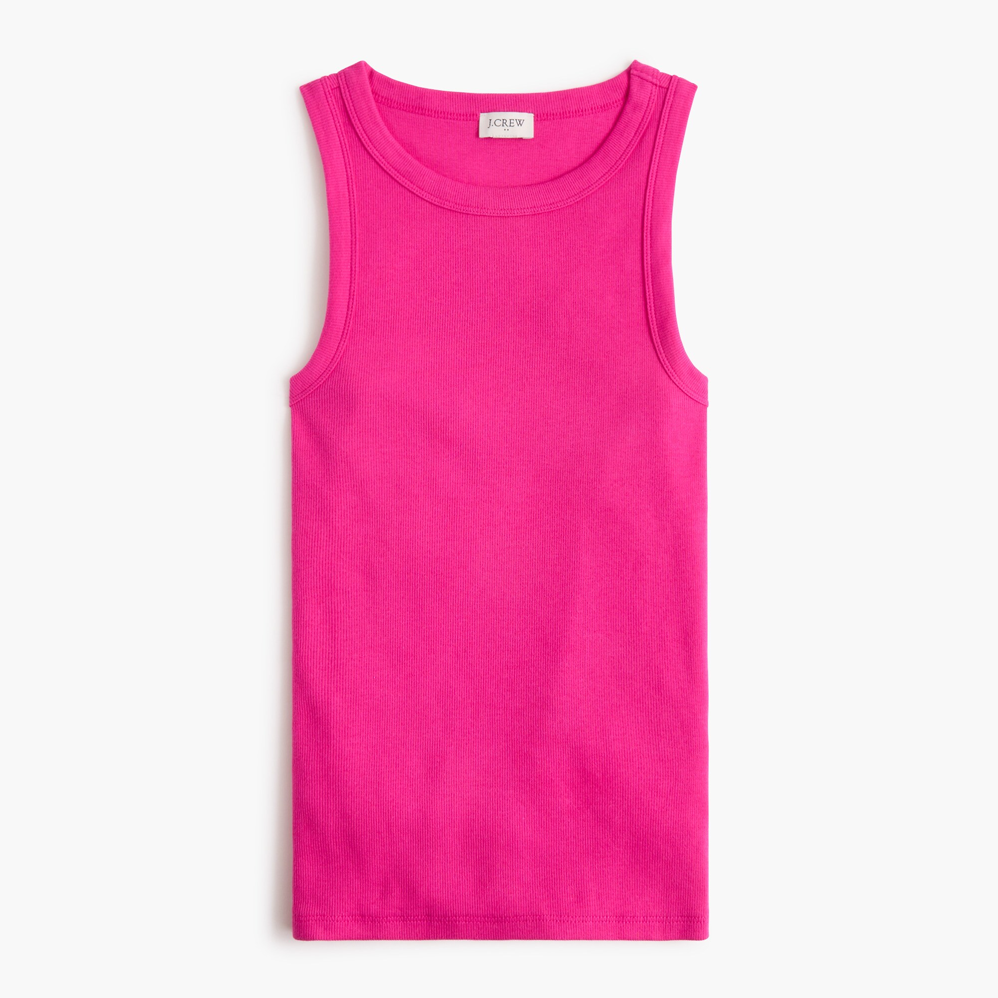 Ribbed high-neck tank top