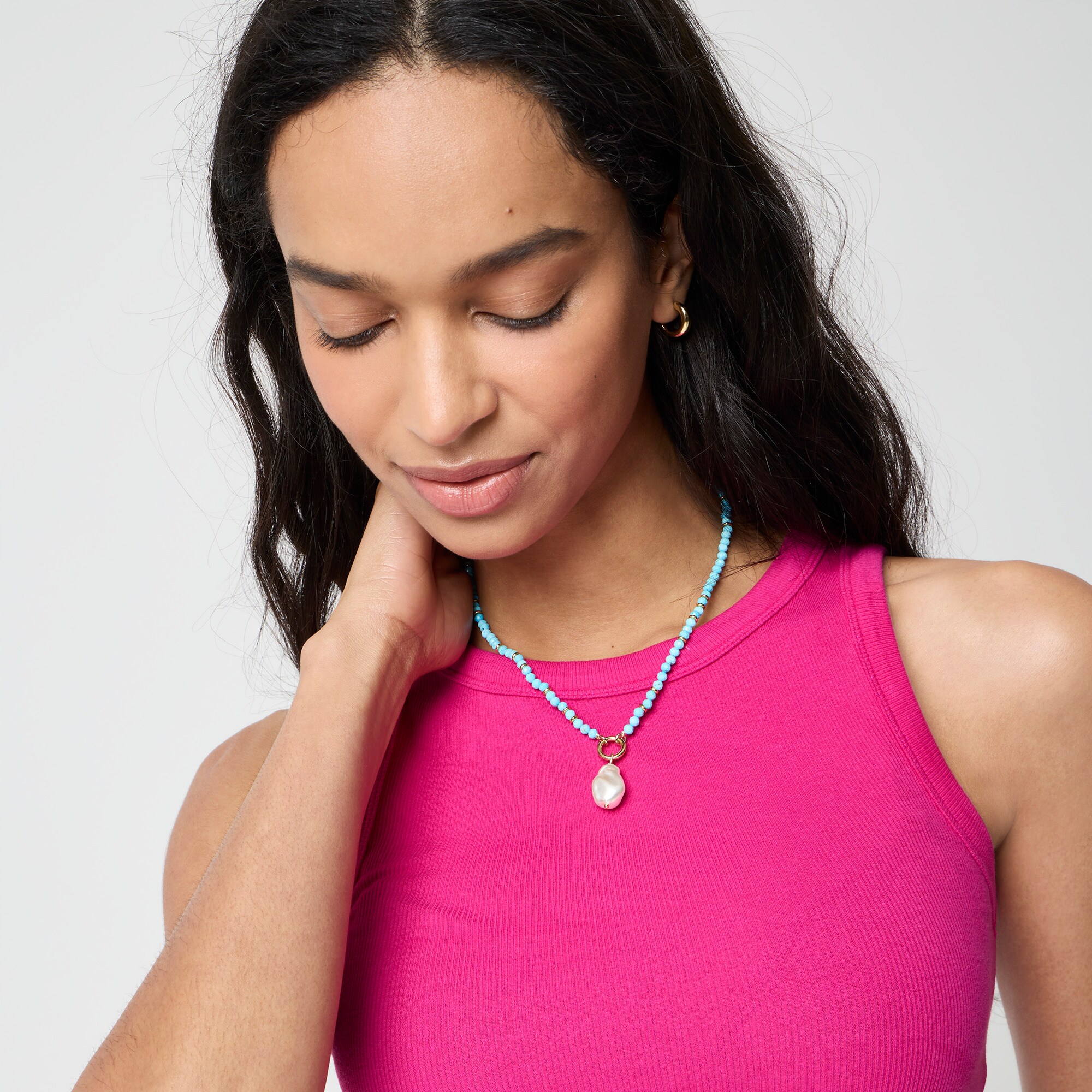 Ribbed high-neck tank top