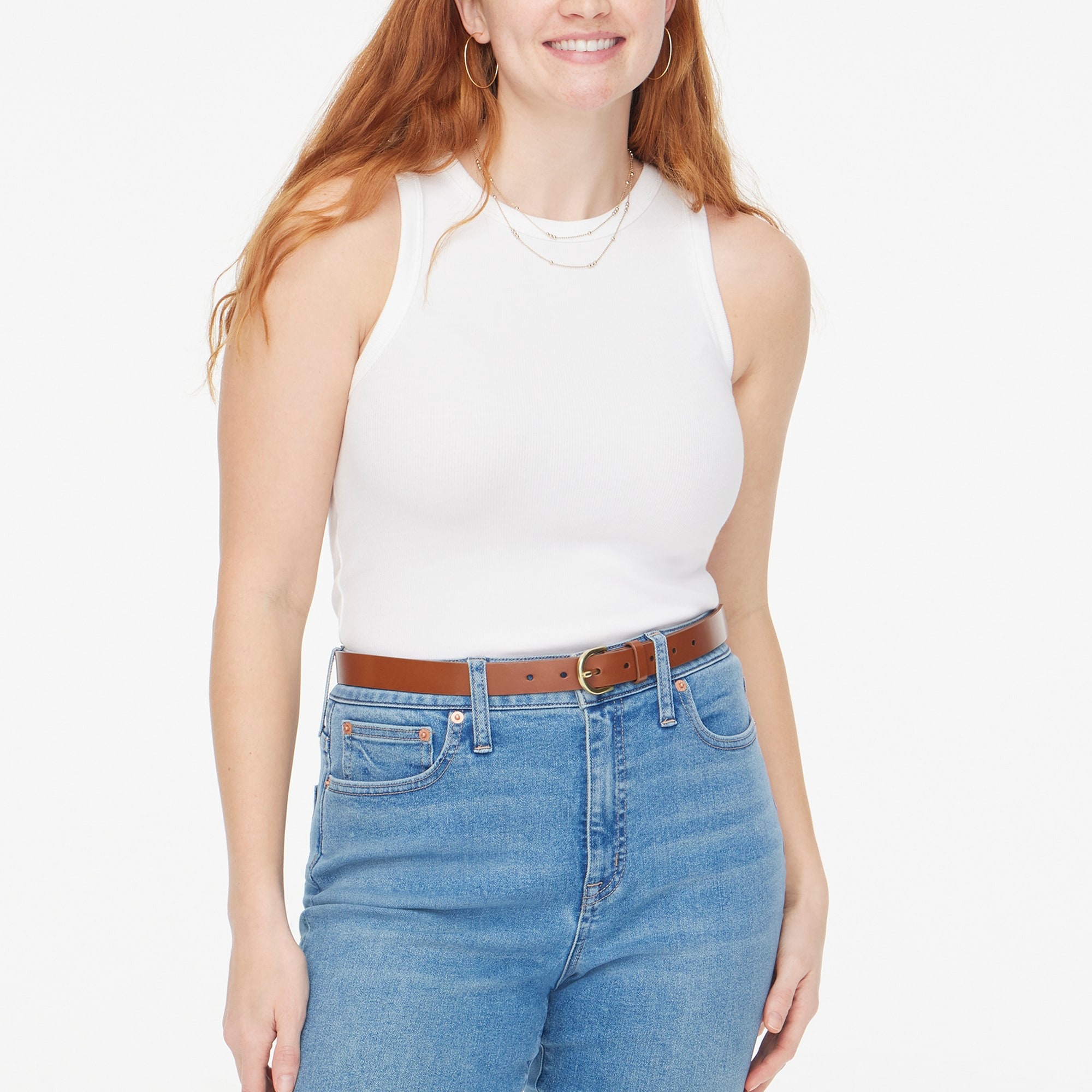 womens Ribbed high-neck tank top