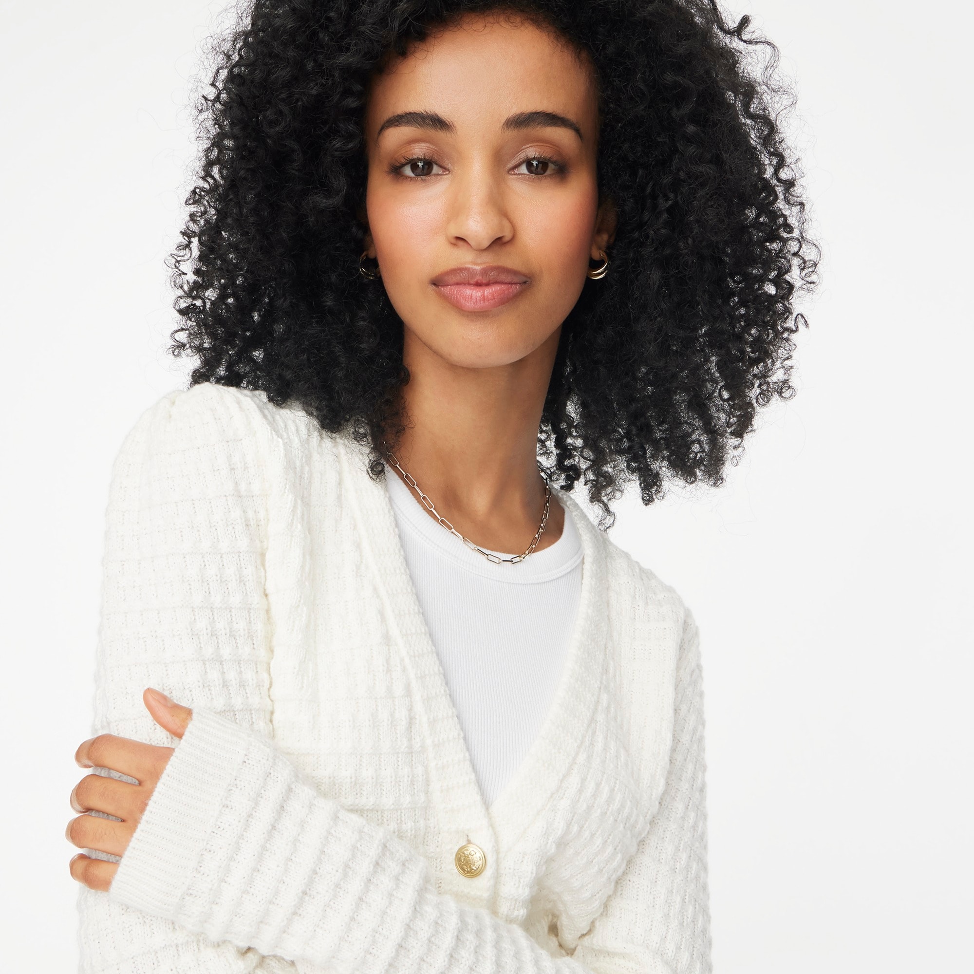 Textured cardigan sweater