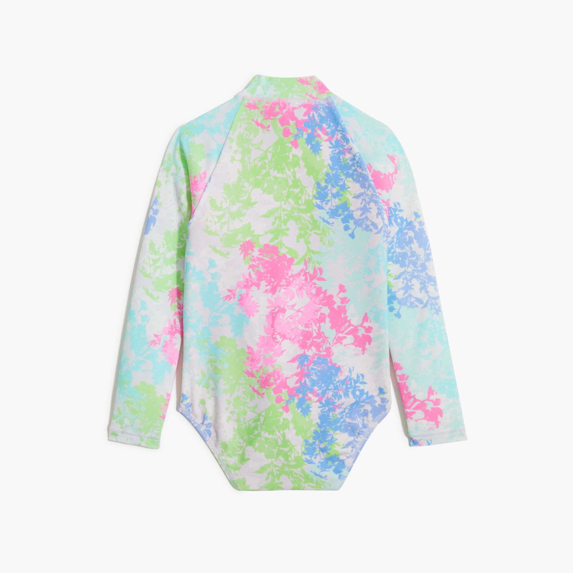 Girls' floral rash guard swimsuit