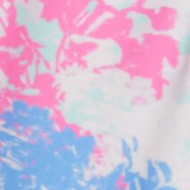Girls' seashell rash guard swimsuit PALE CLOUD BRIGHT FLAMI
