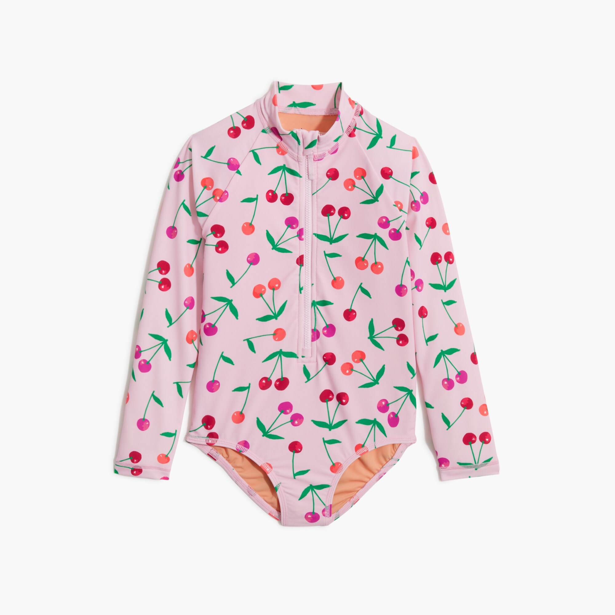 girls' cherry rash guard swimsuit for girls