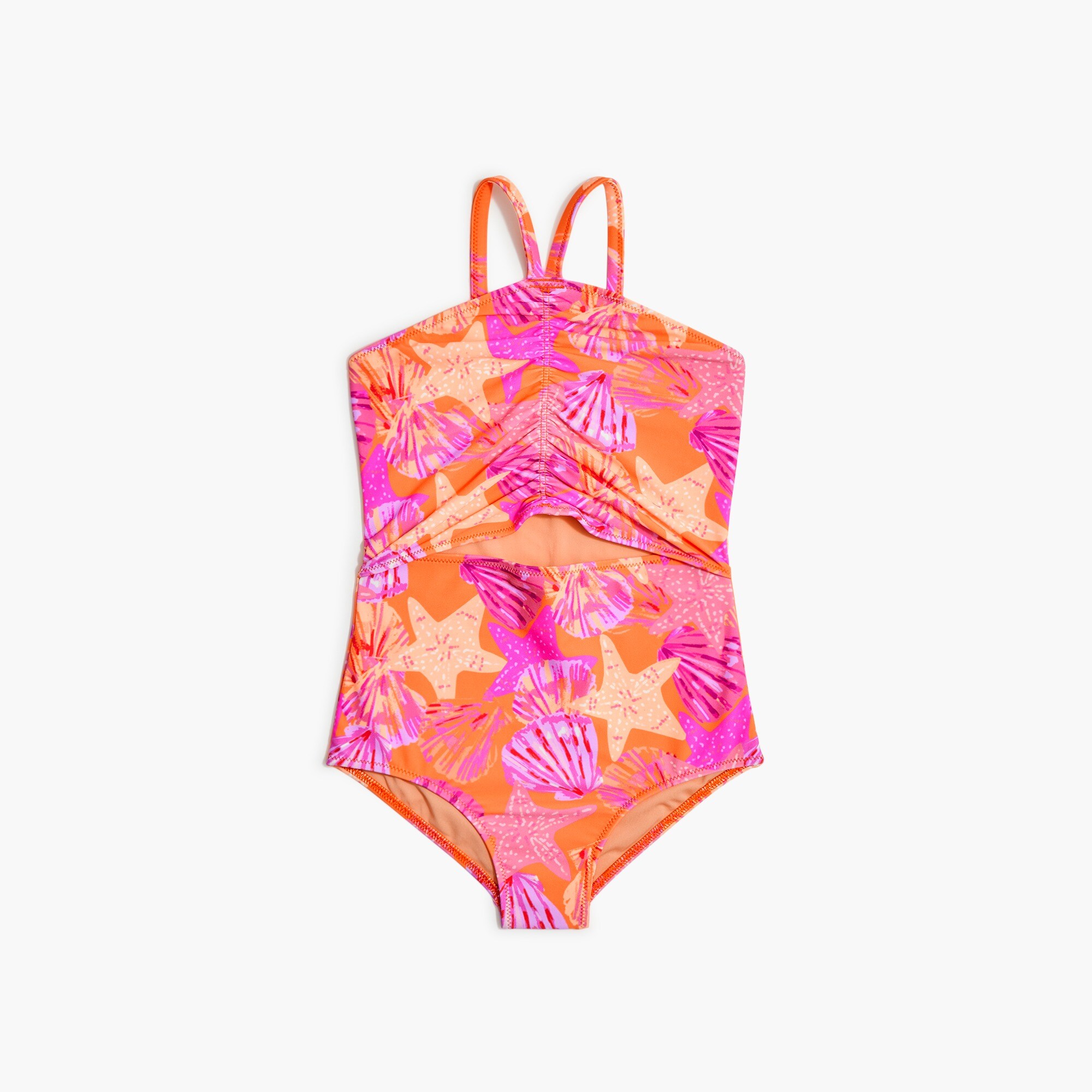 Girls' seashell one-piece swimsuit