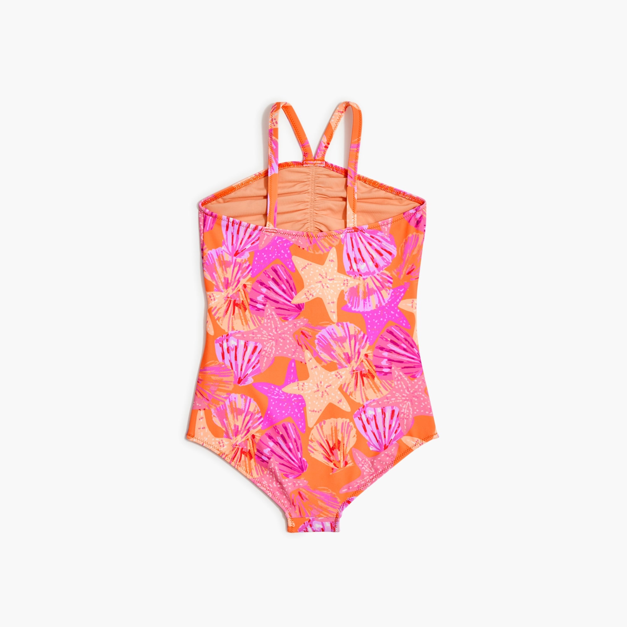 Girls' seashell one-piece swimsuit