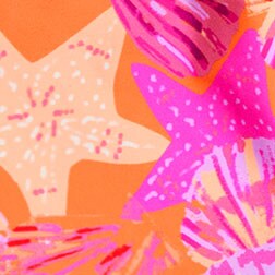 Girls' floral one-piece swimsuit SWEET TANGERINE MULTI